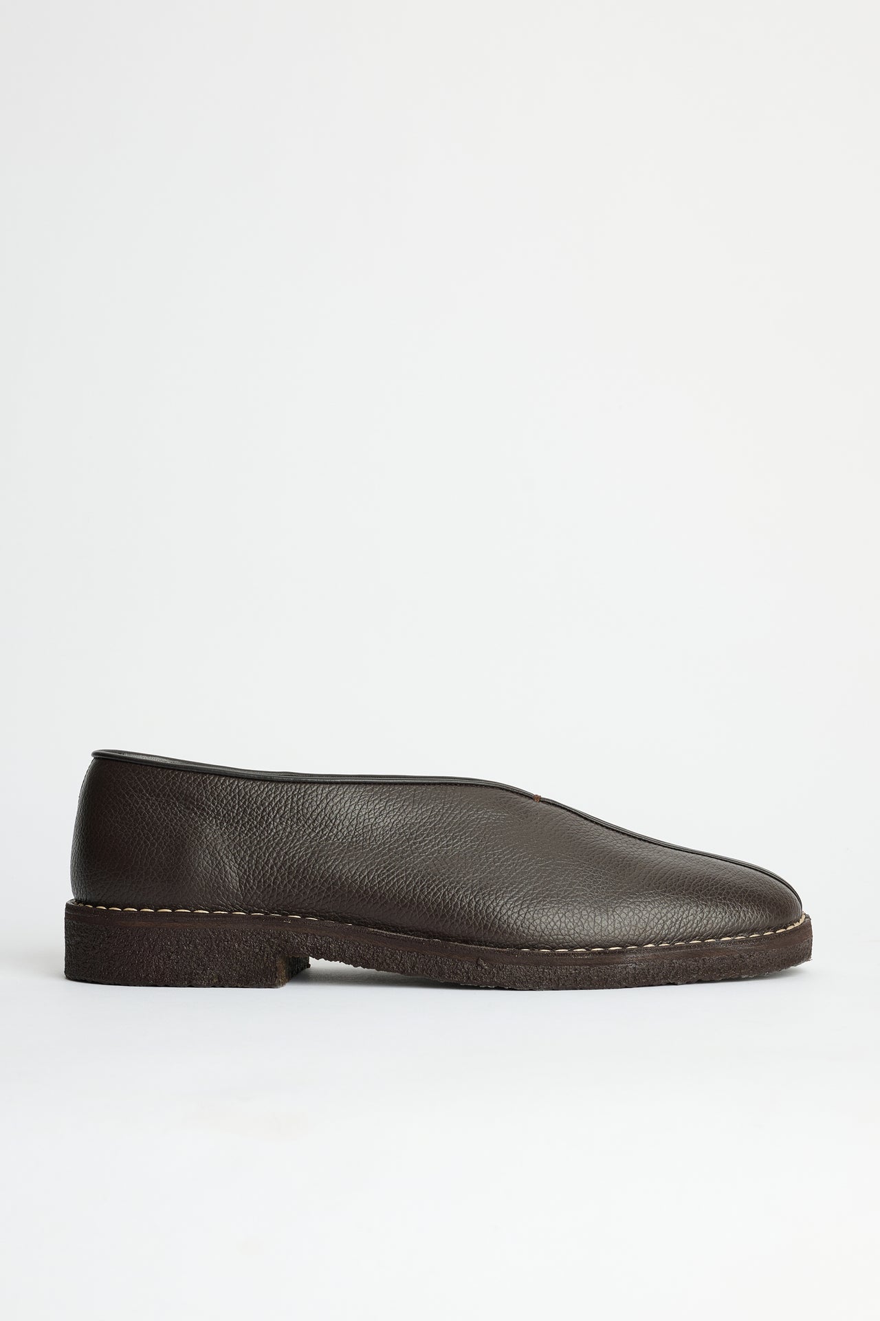 Lemaire Piped Crepe Slippers Dark Brown