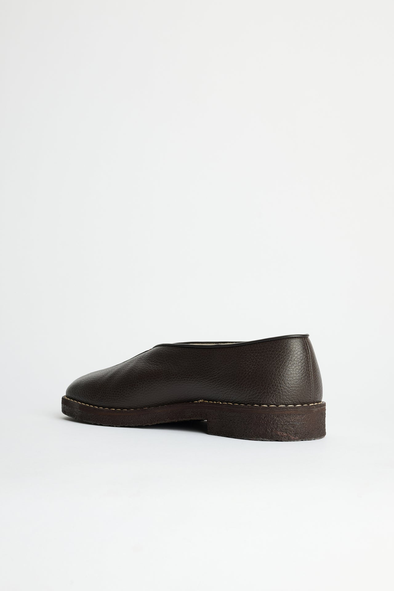 Lemaire Piped Crepe Slippers Dark Brown