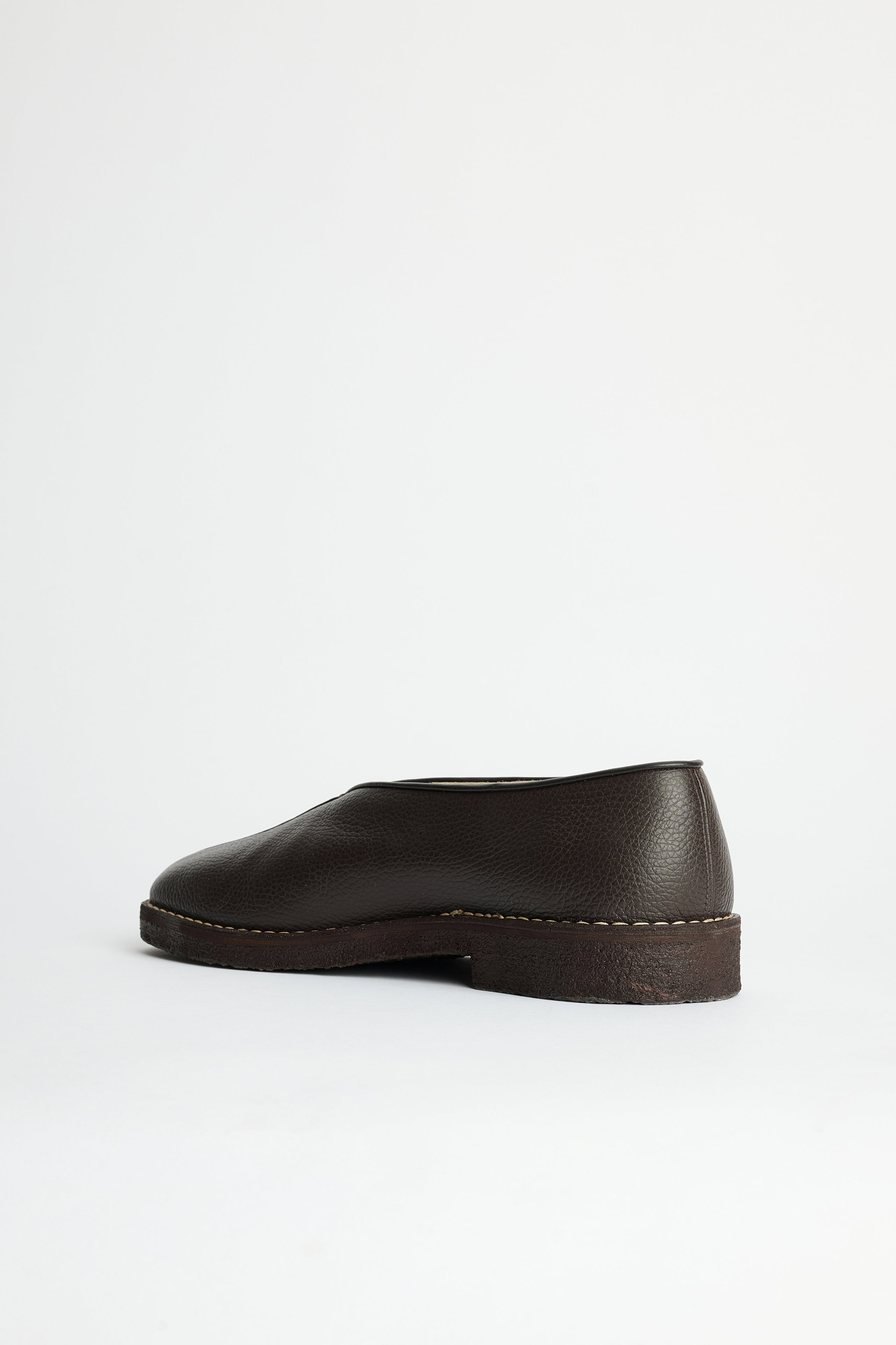 Lemaire Piped Crepe Slippers Dark Brown