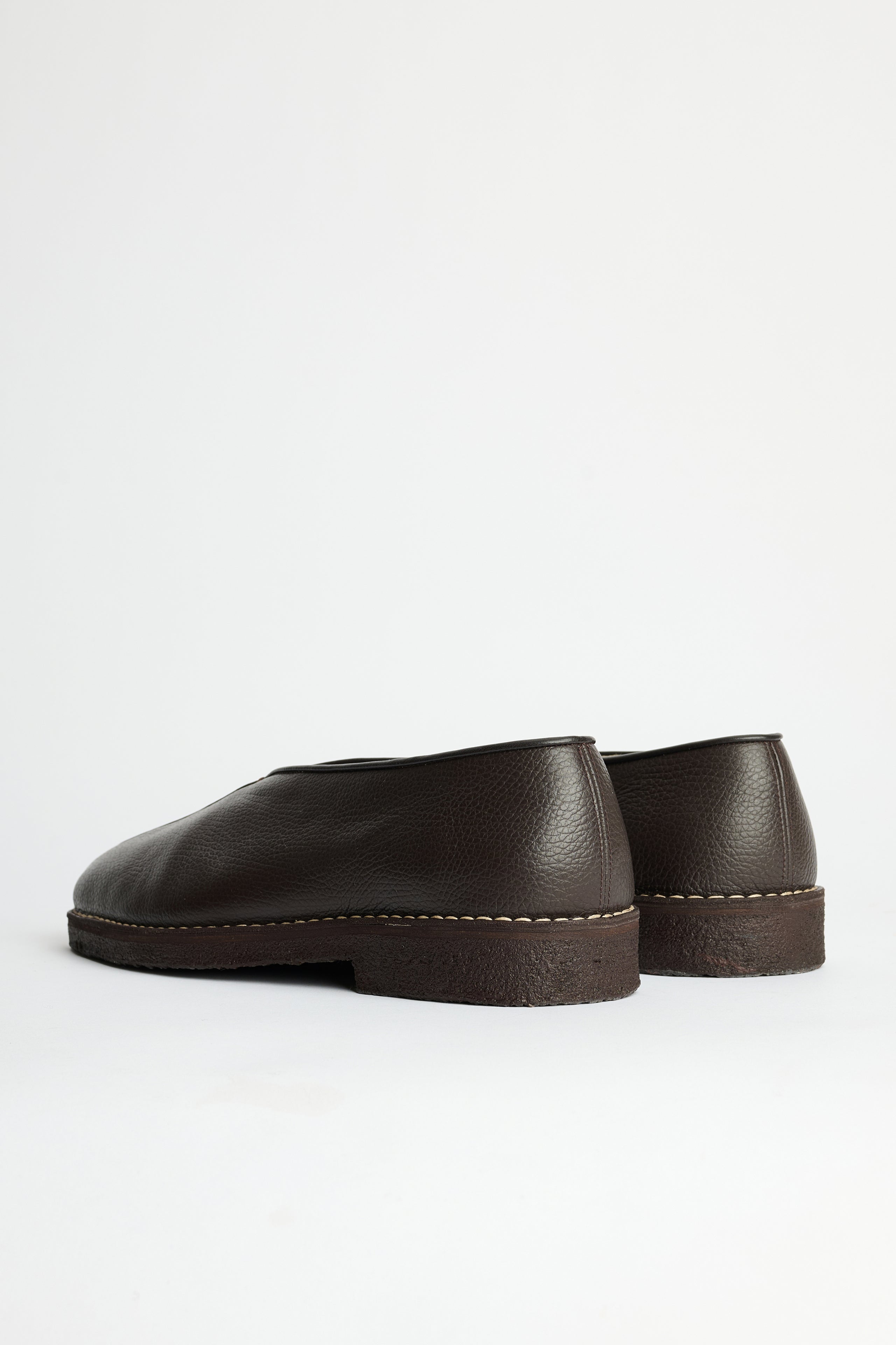 Lemaire Piped Crepe Slippers Dark Brown
