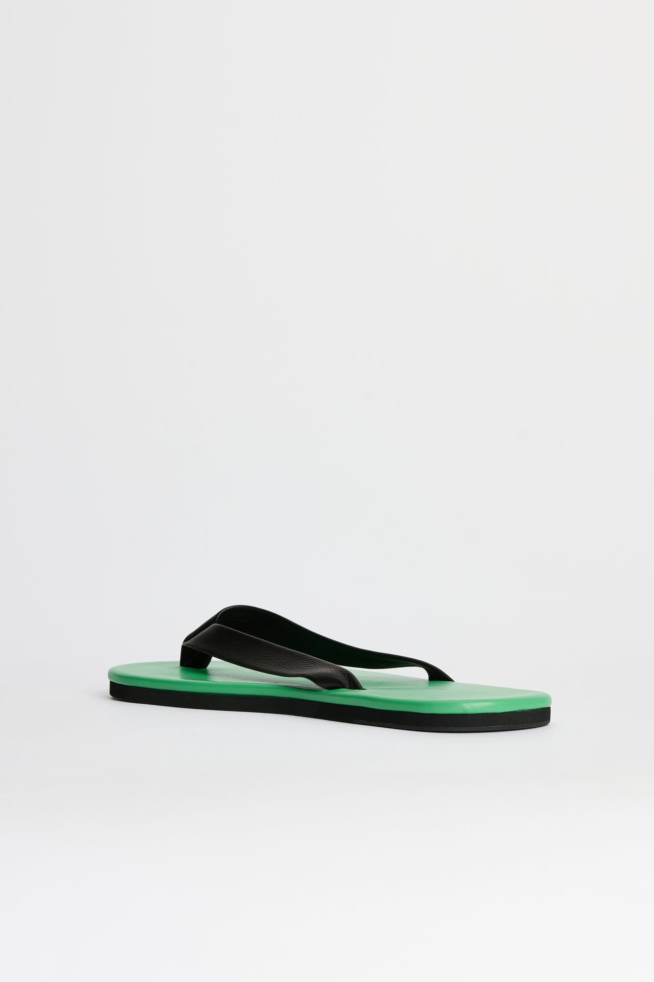 Auralee Soft Leather Flip-Flop Green / Black