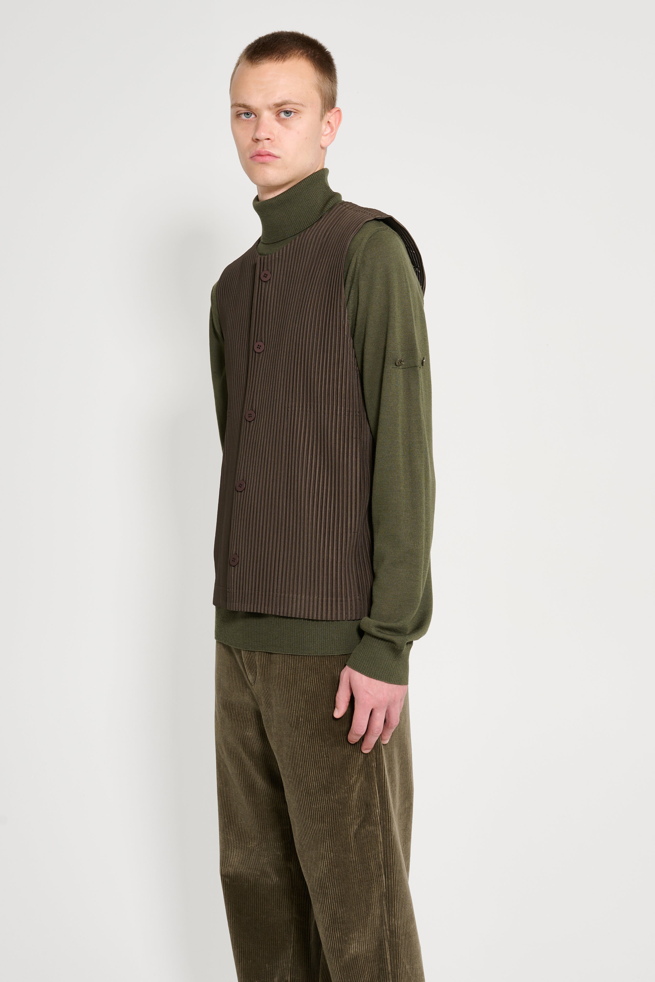 Homme Plissé Issey Miyake Tailored Pleats 1 Vest Dark Khaki