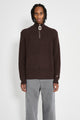 JW Anderson JWA Puller Half Zip Jumper Chocolate Brown