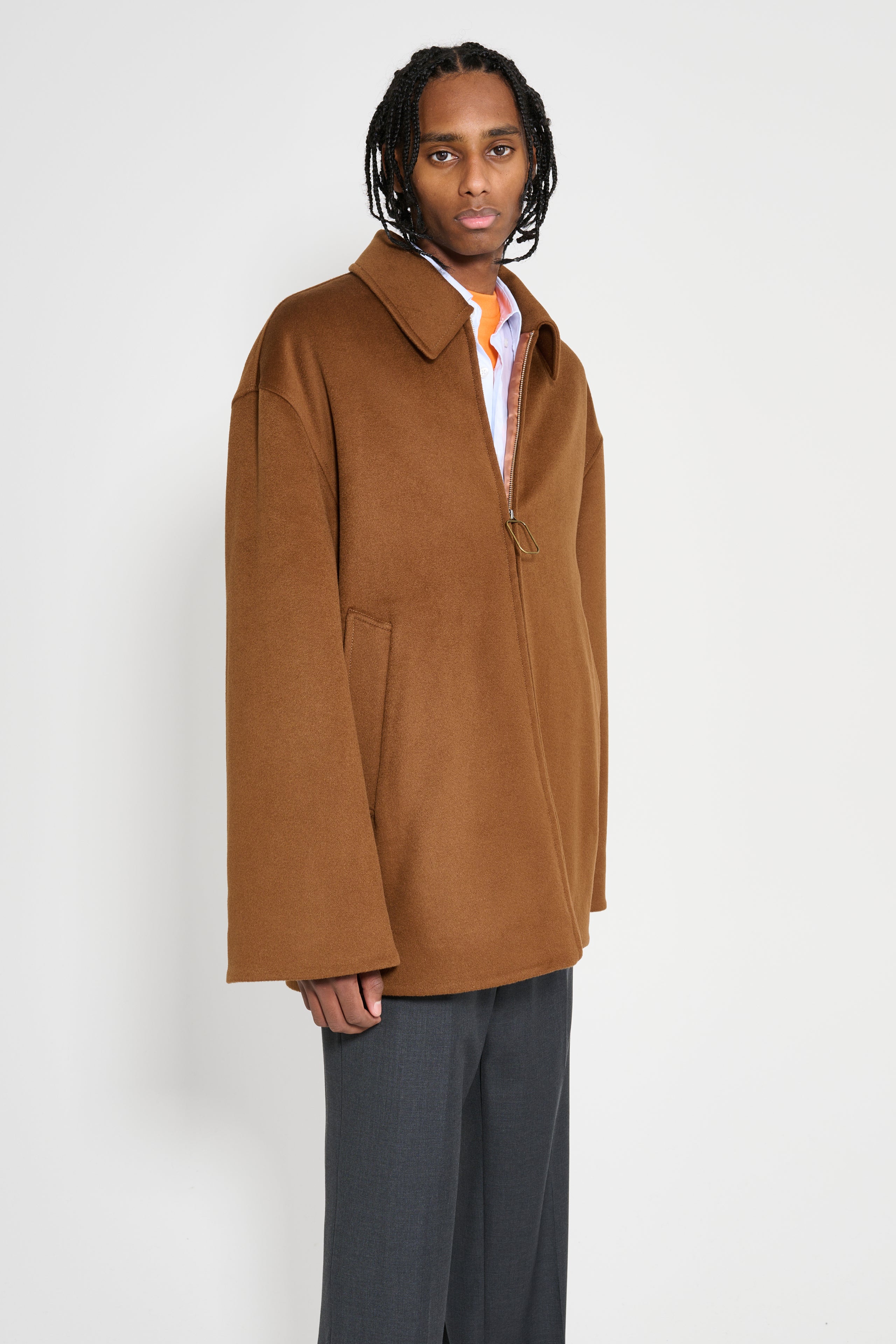 JW Anderson Wire Puller Short Coat Tobacco