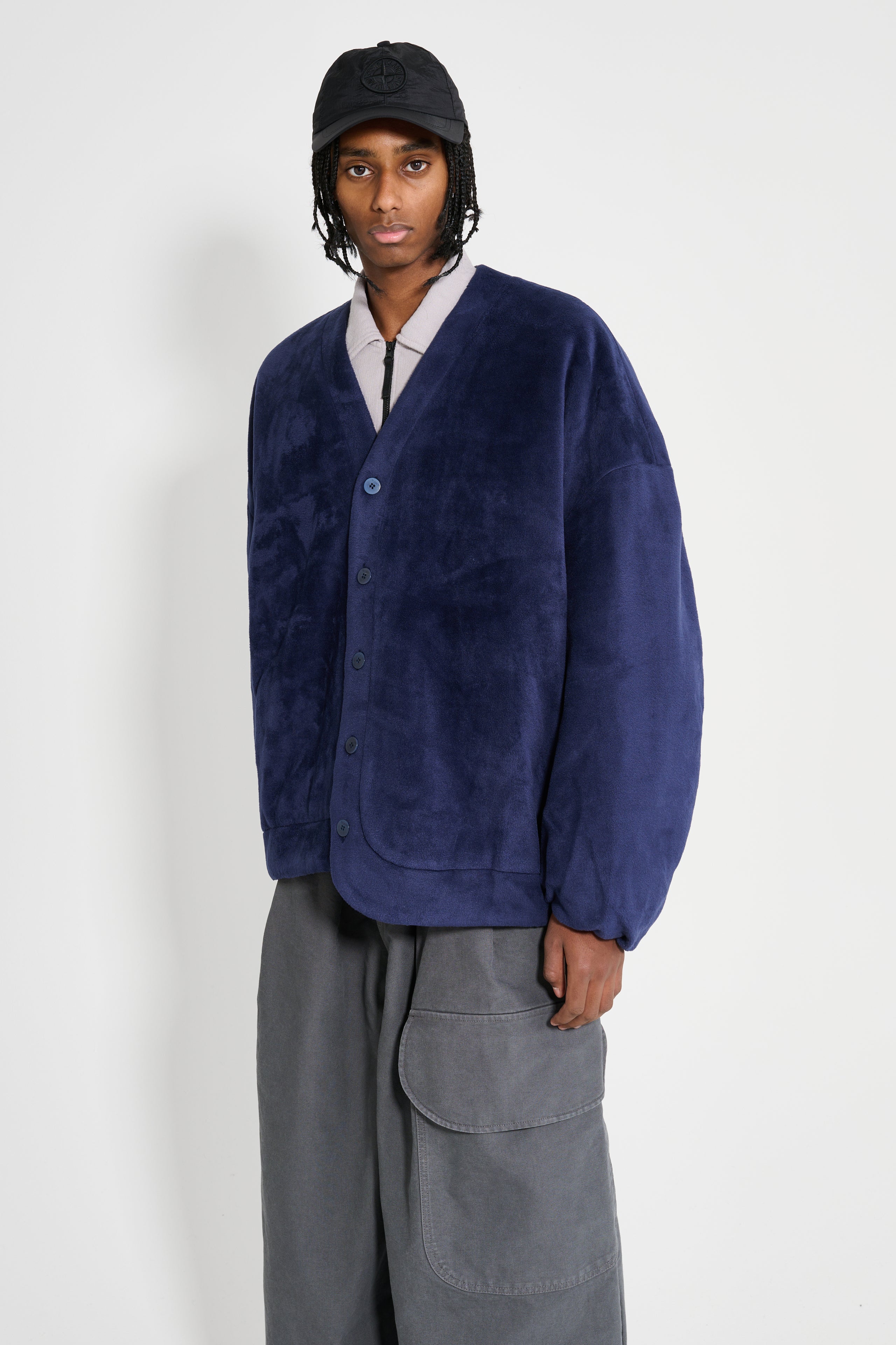 JW Anderson Oversized V-Neck Cardigan Dark Navy