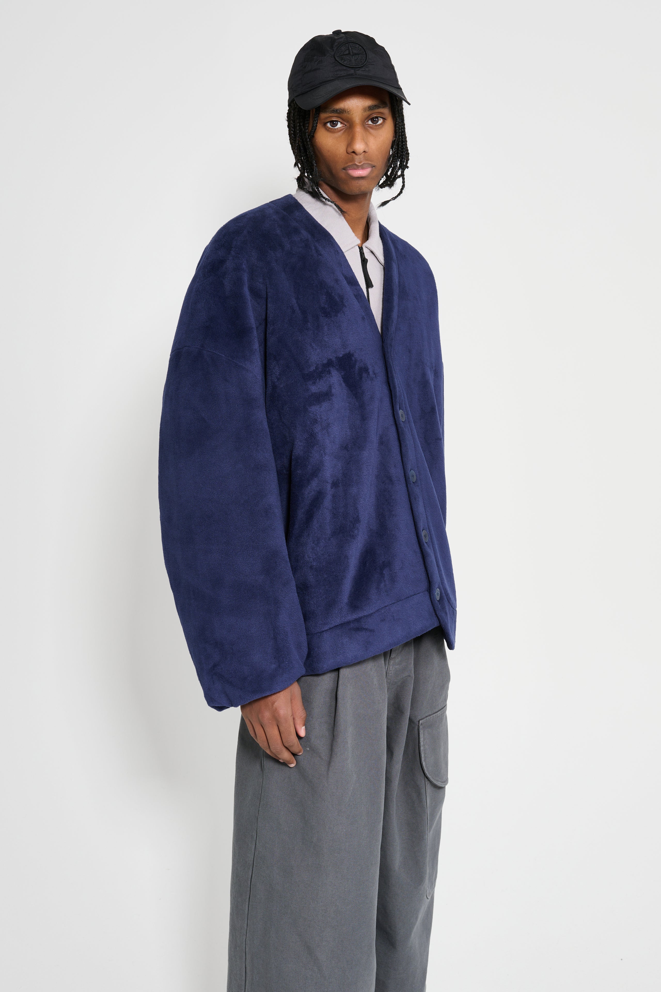 JW Anderson Oversized V-Neck Cardigan Dark Navy