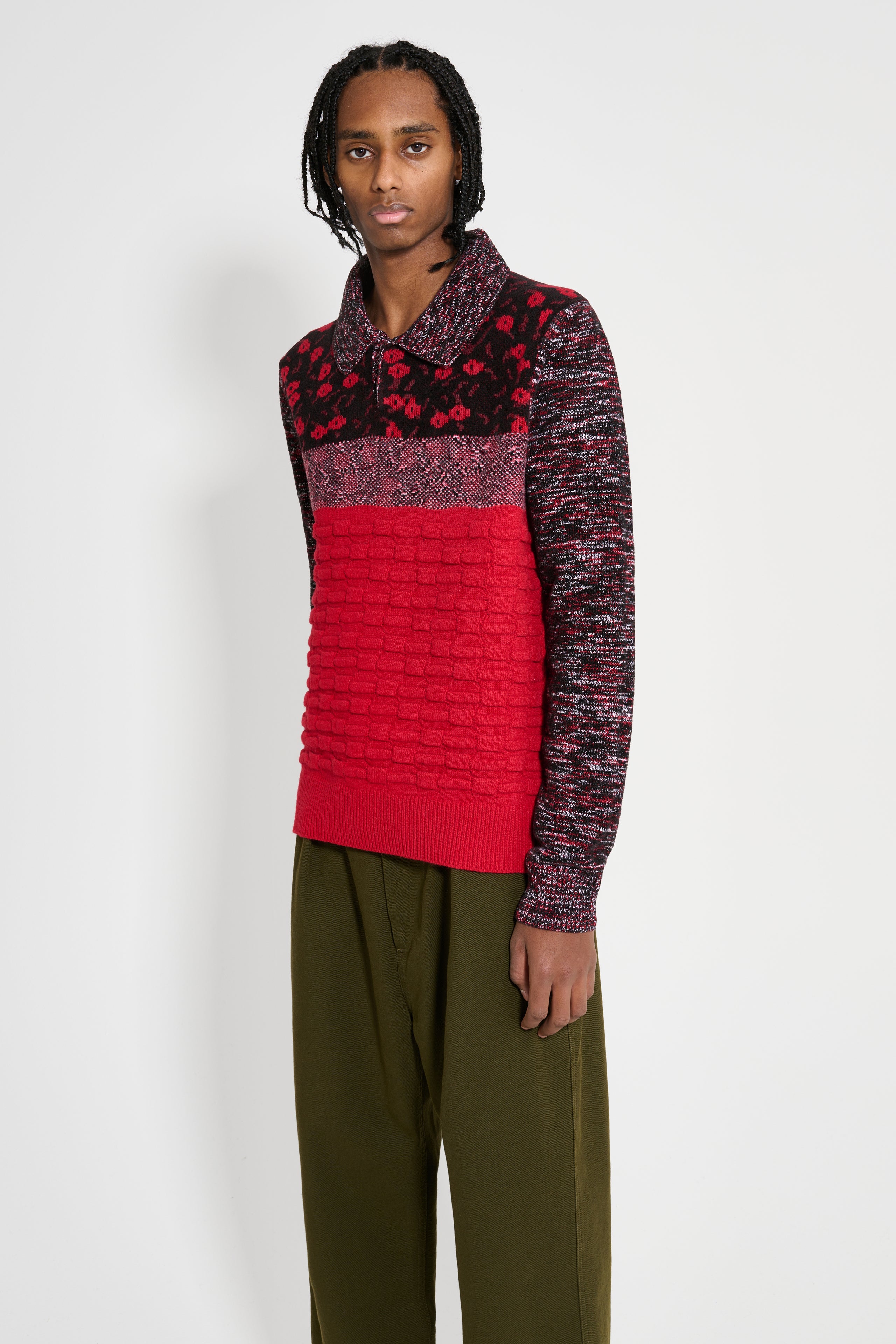 JW Anderson Multi Stitch Polo Bright Red