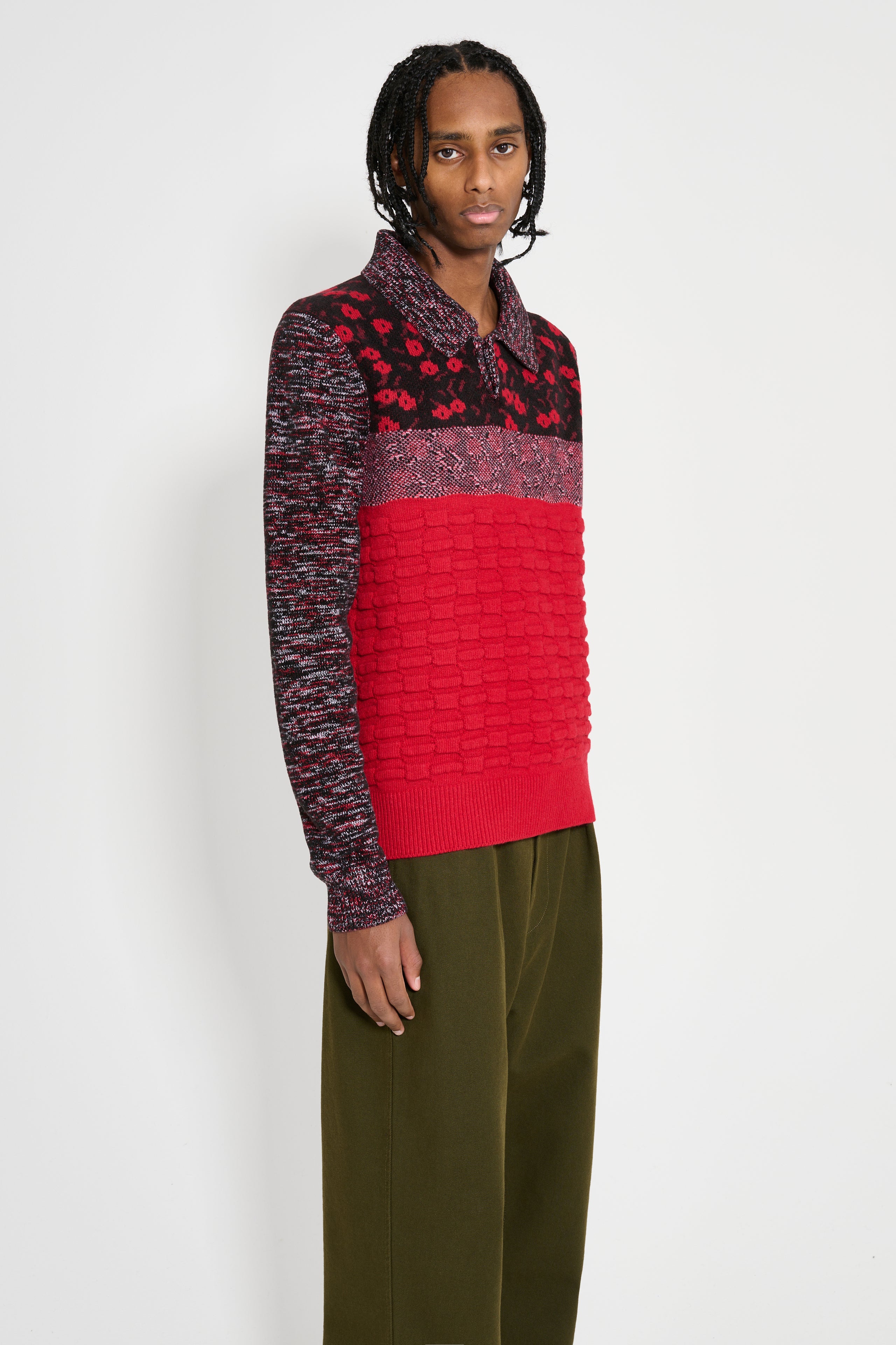 JW Anderson Multi Stitch Polo Bright Red