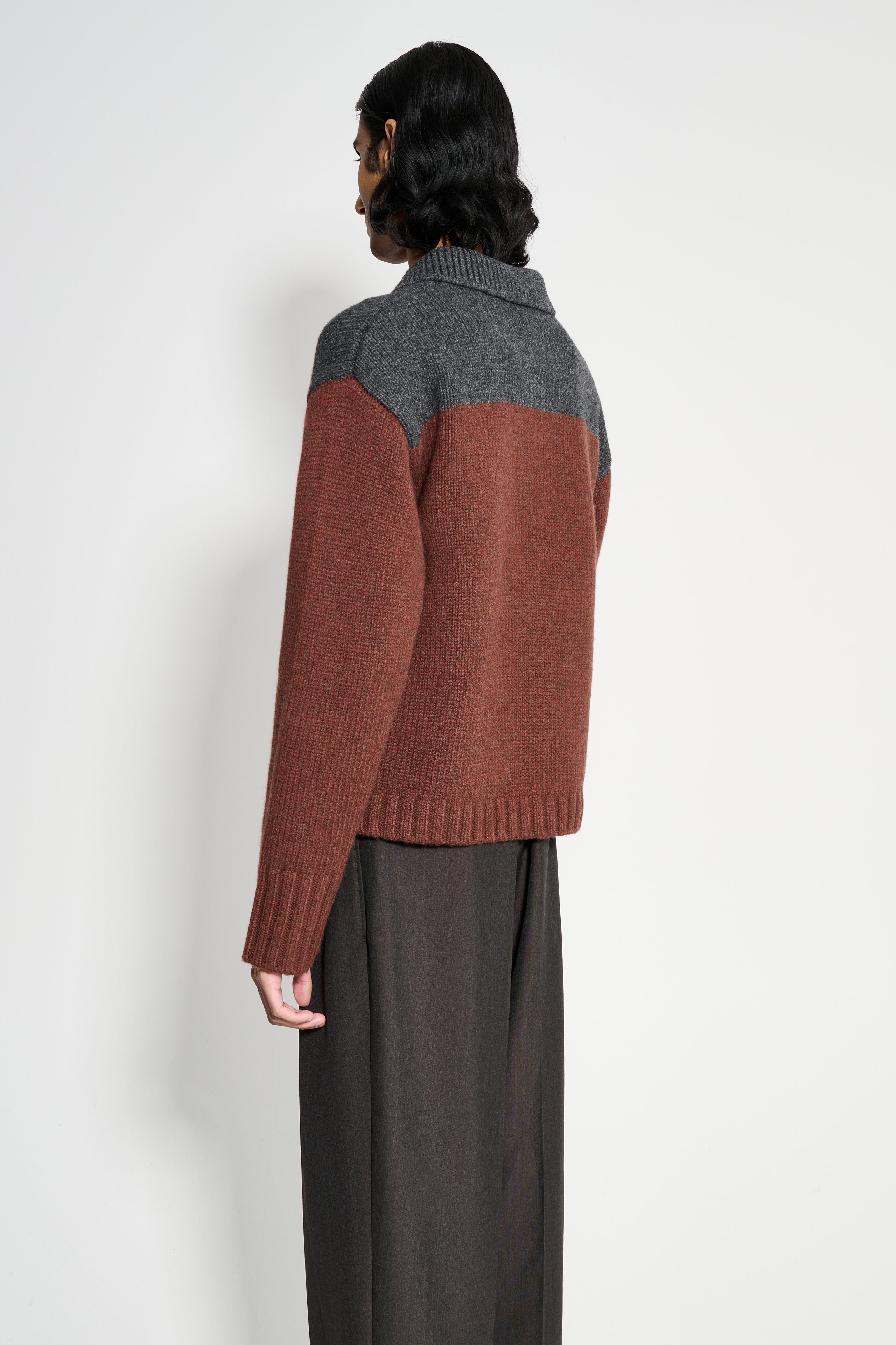 JW Anderson House Polo Jumper Dark Brown