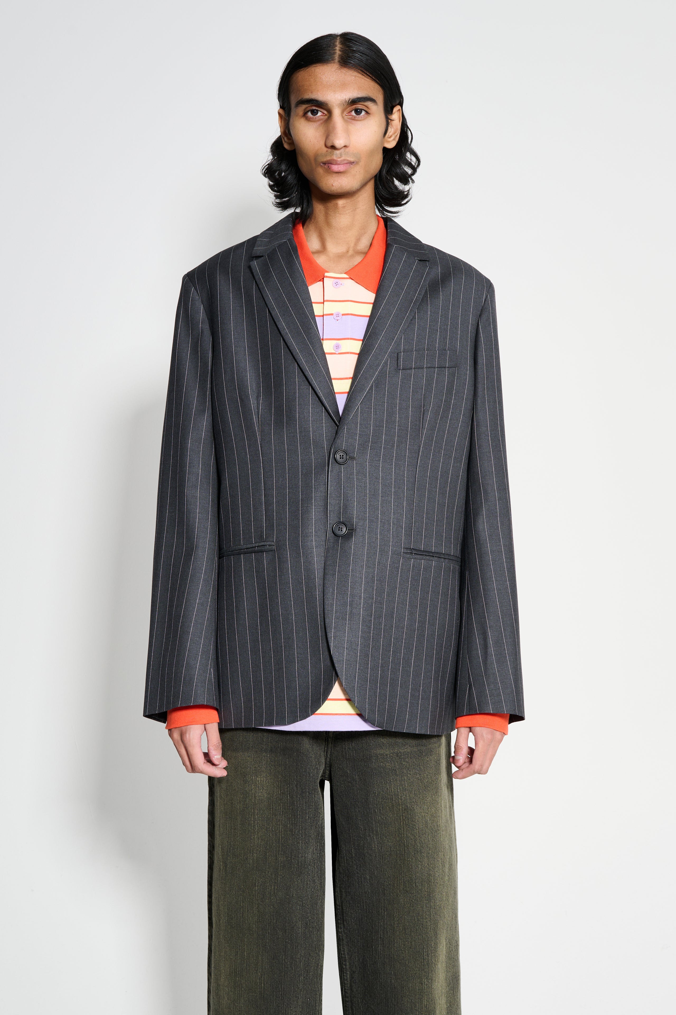 JW Anderson Tailored Jacket Mid Grey Melange