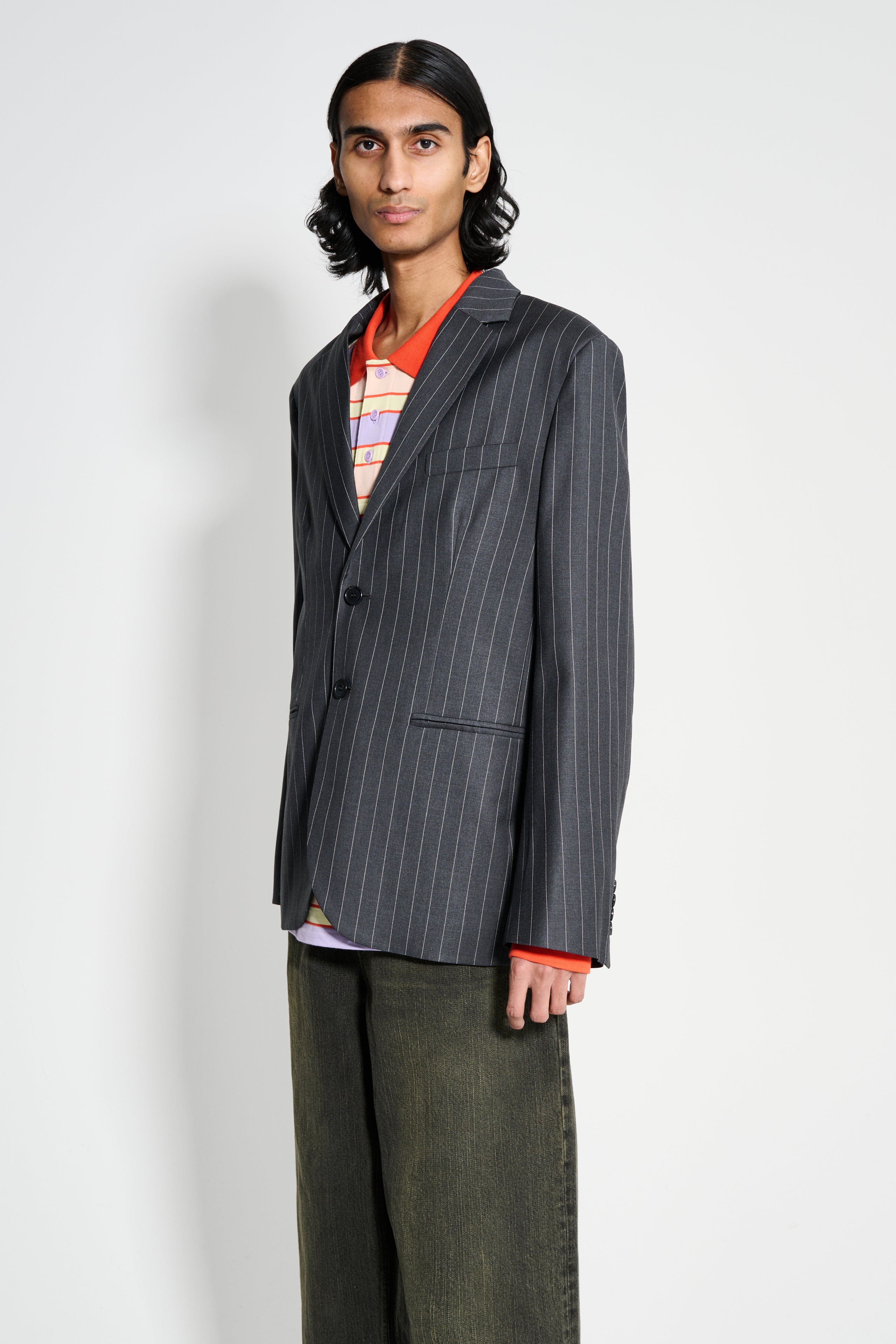 JW Anderson Tailored Jacket Mid Grey Melange