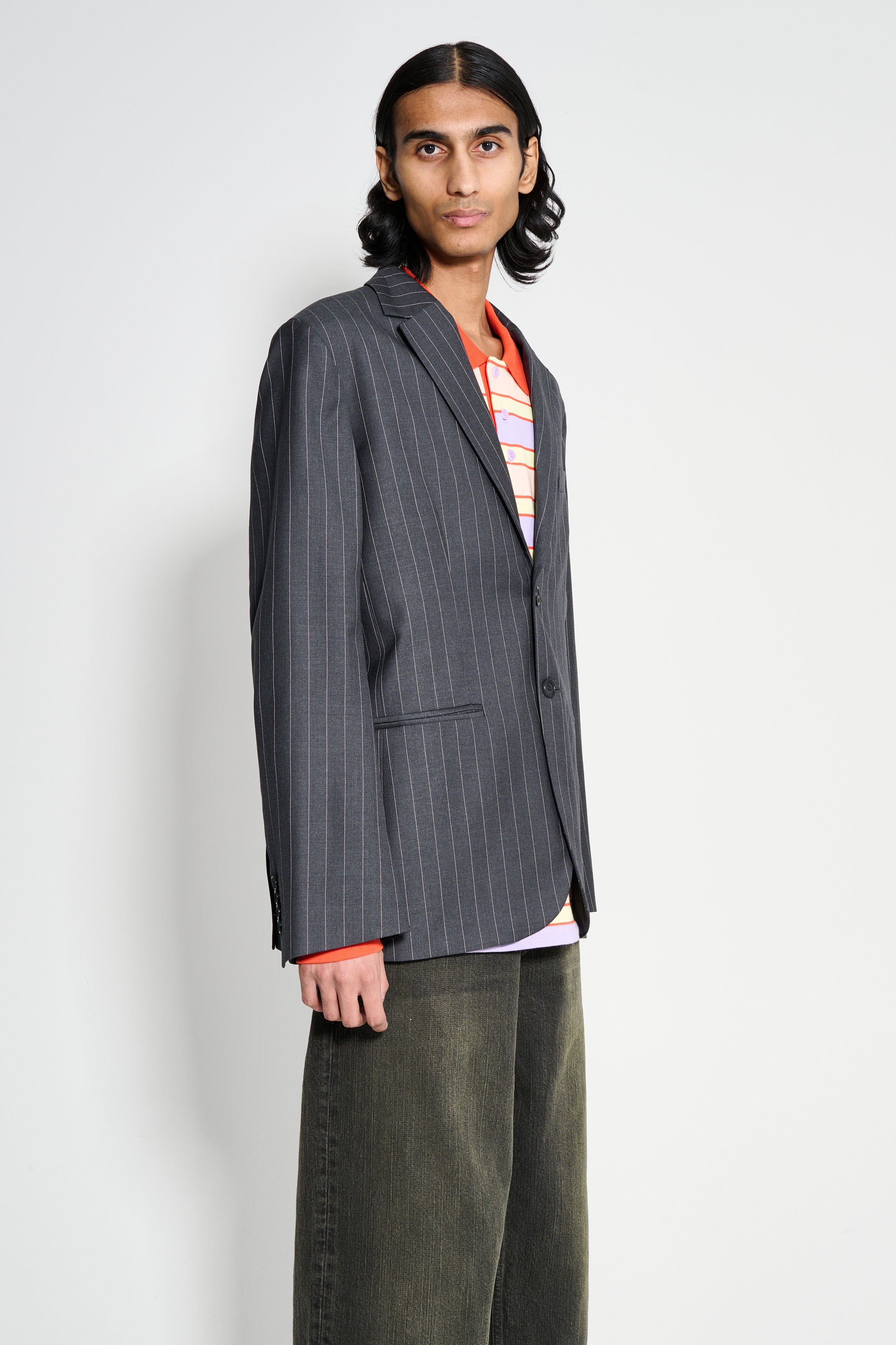 JW Anderson Tailored Jacket Mid Grey Melange