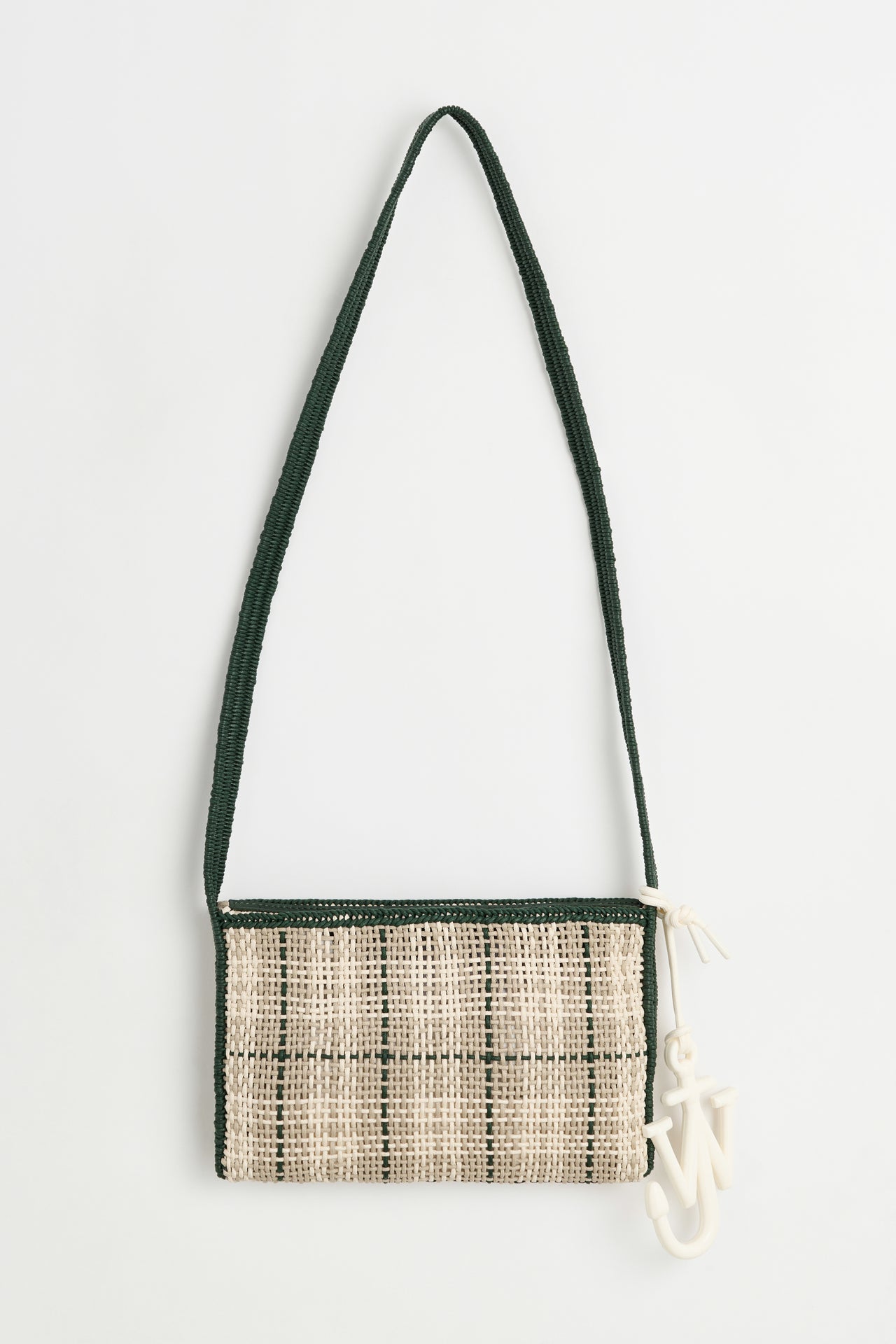 JW Anderson Checked Market Bag Grey / Green