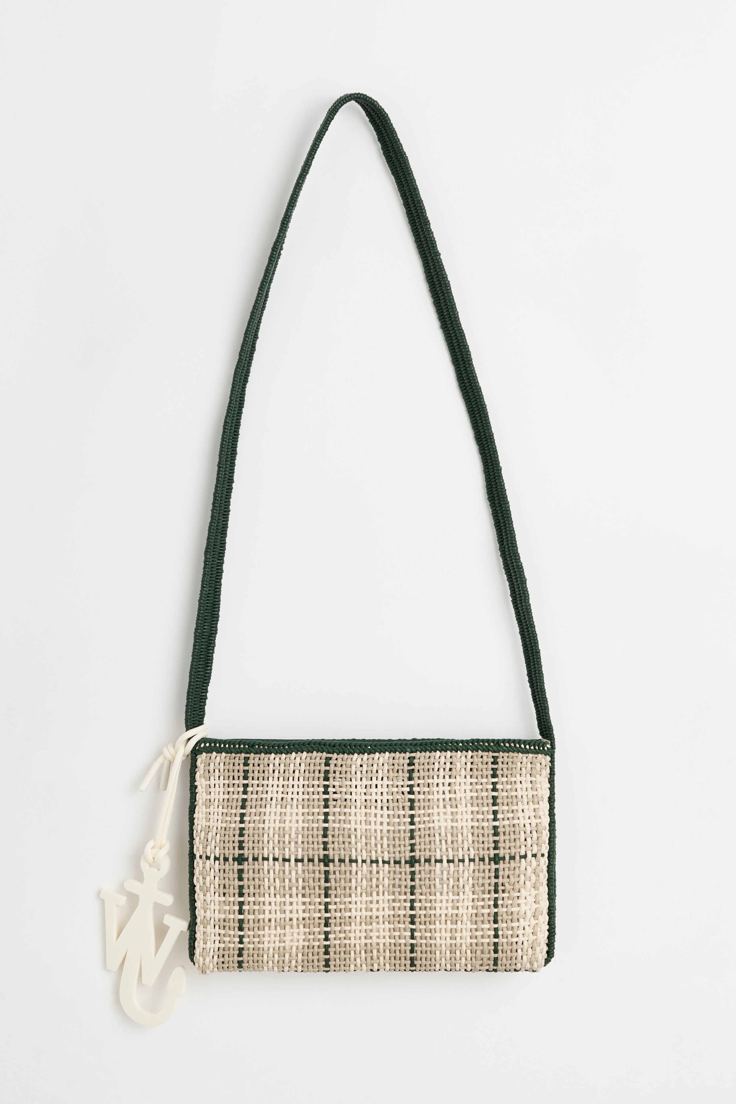 JW Anderson Checked Market Bag Grey / Green