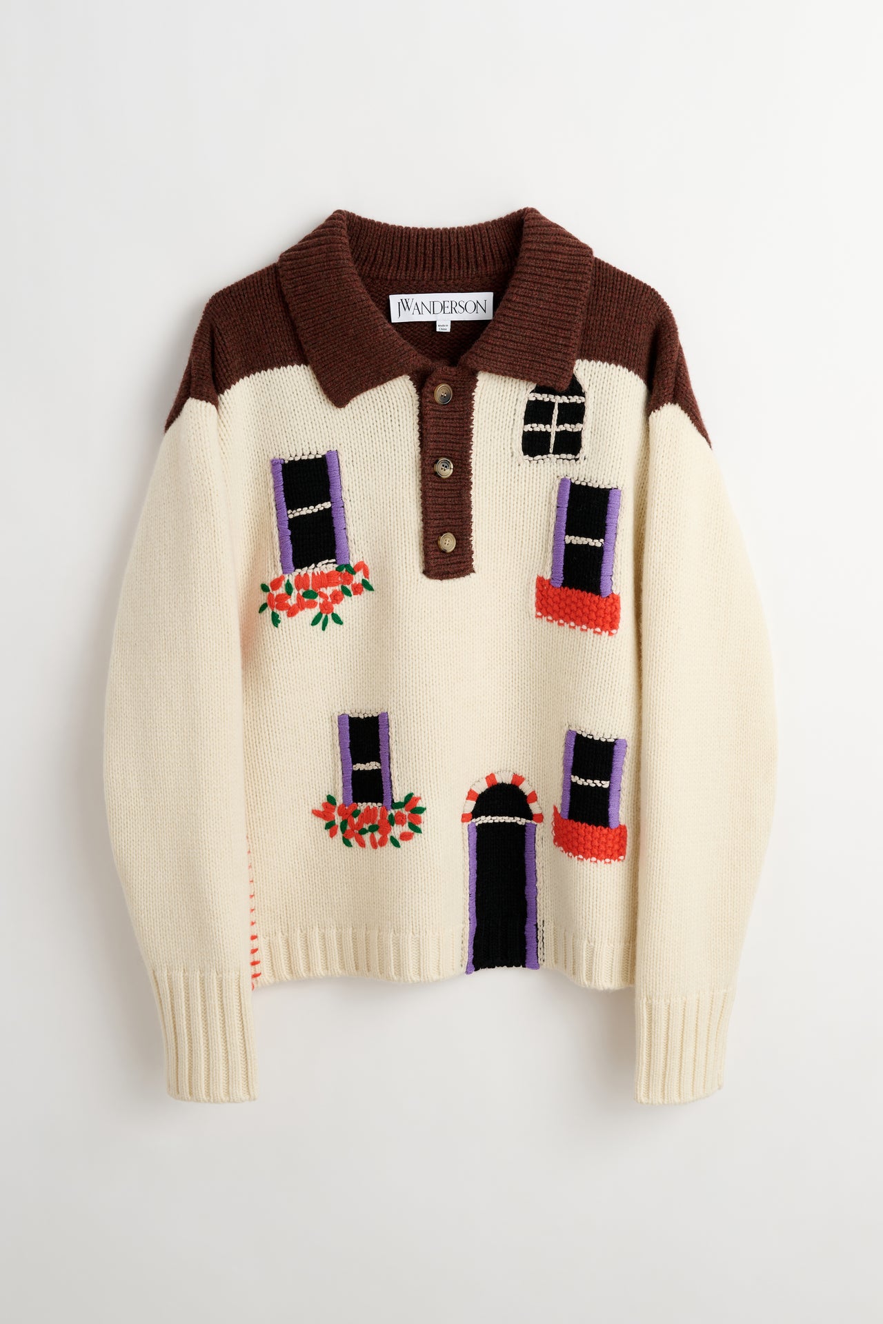 JW Anderson House Polo Jumper Flax