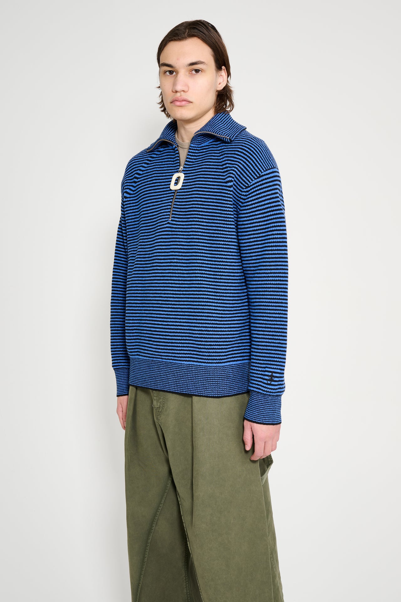 JW Anderson Half Zip Jumper Blue / Black