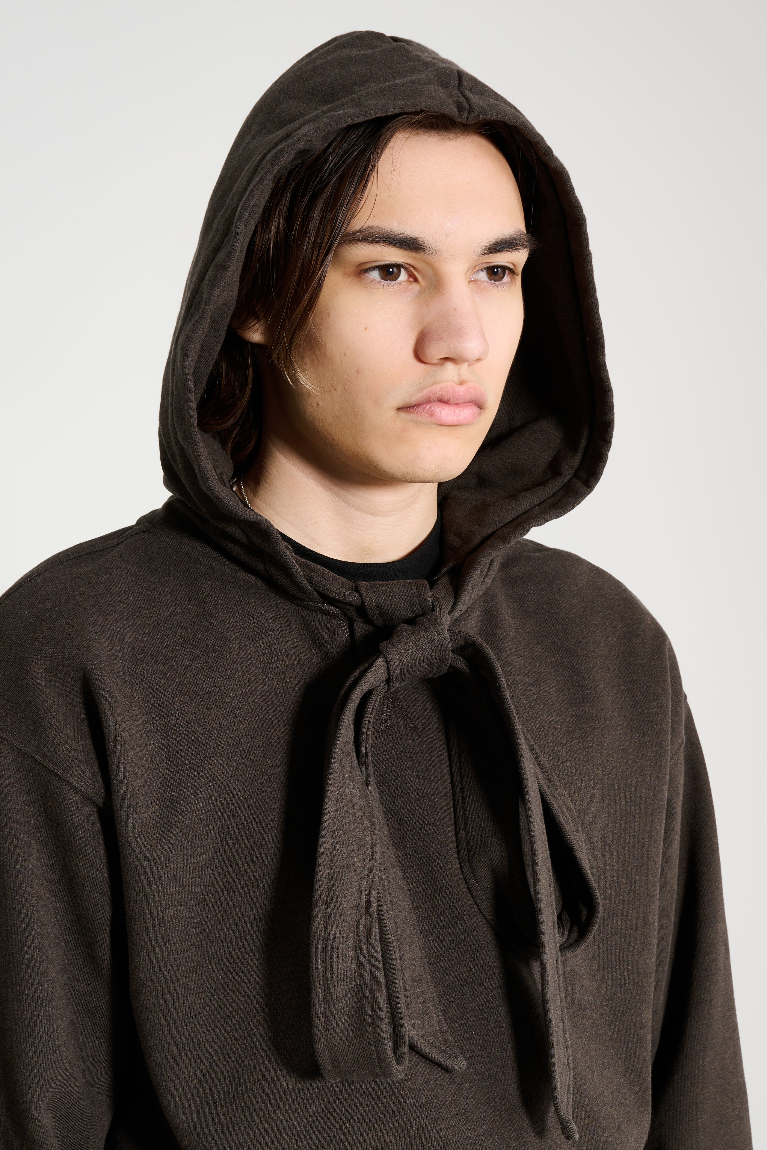 JW Anderson Tied Bow Hoodie Dark Brown Melange