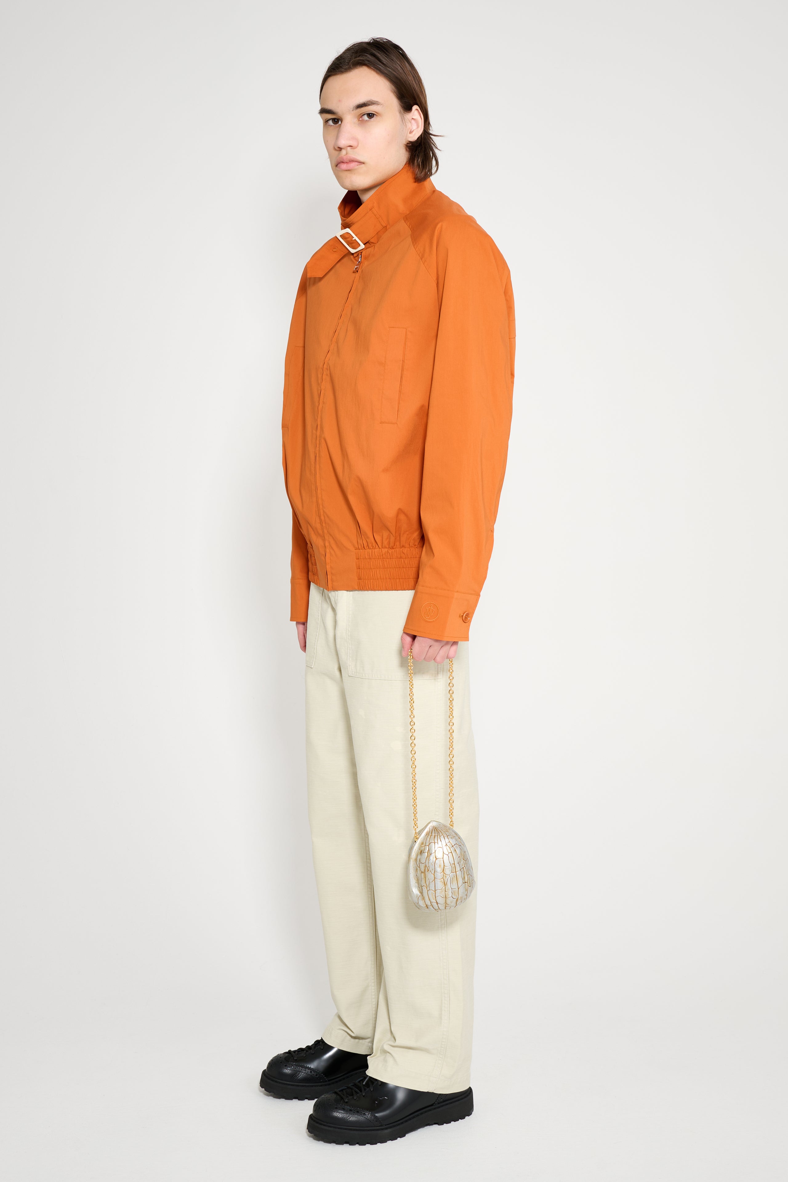 JW Anderson Walnut Clutch Aged Gold