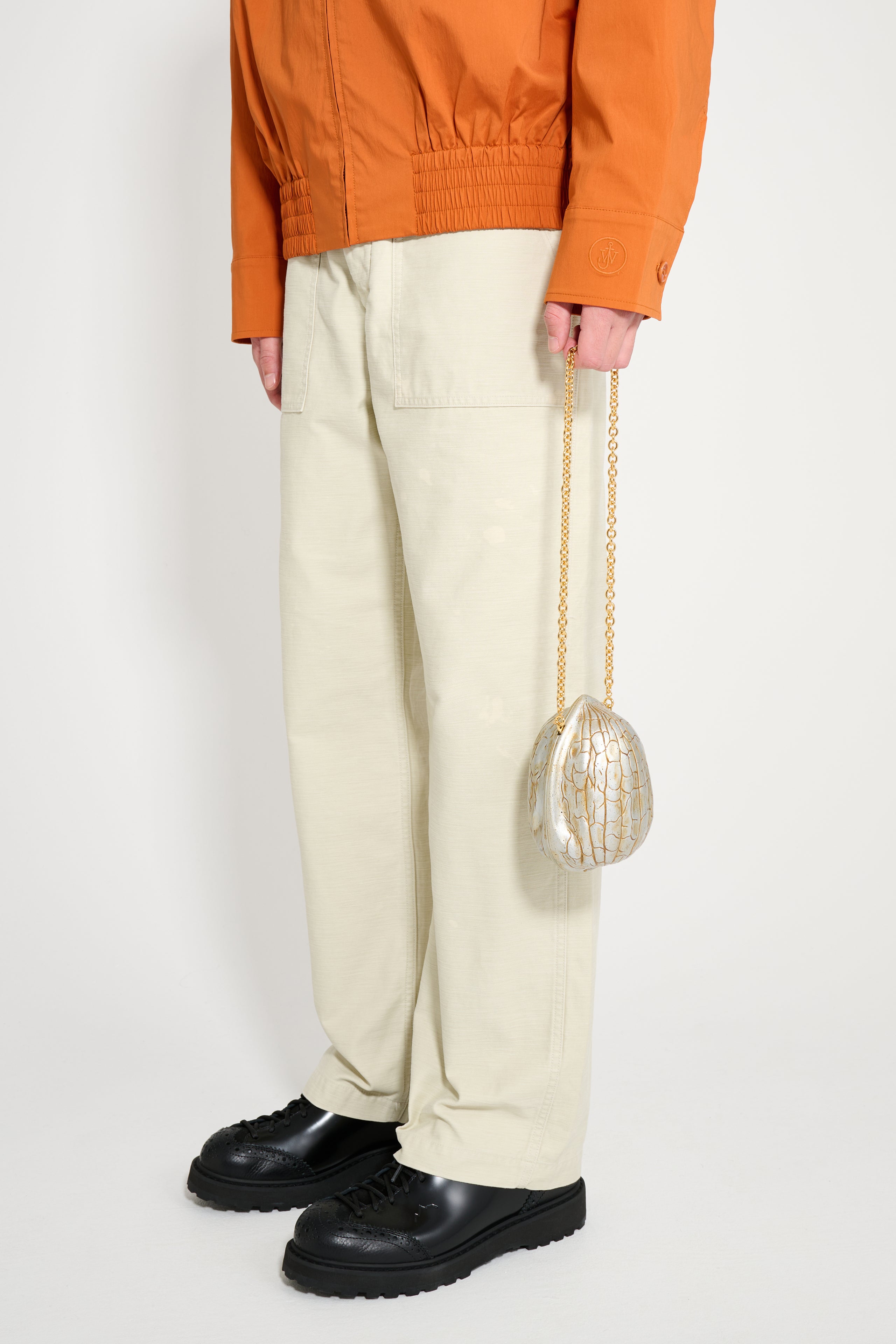 JW Anderson Walnut Clutch Aged Gold