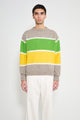 JW Anderson Stripe Crew Neck Jumper Beige Melange