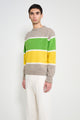 JW Anderson Stripe Crew Neck Jumper Beige Melange