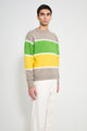 JW Anderson Stripe Crew Neck Jumper Beige Melange