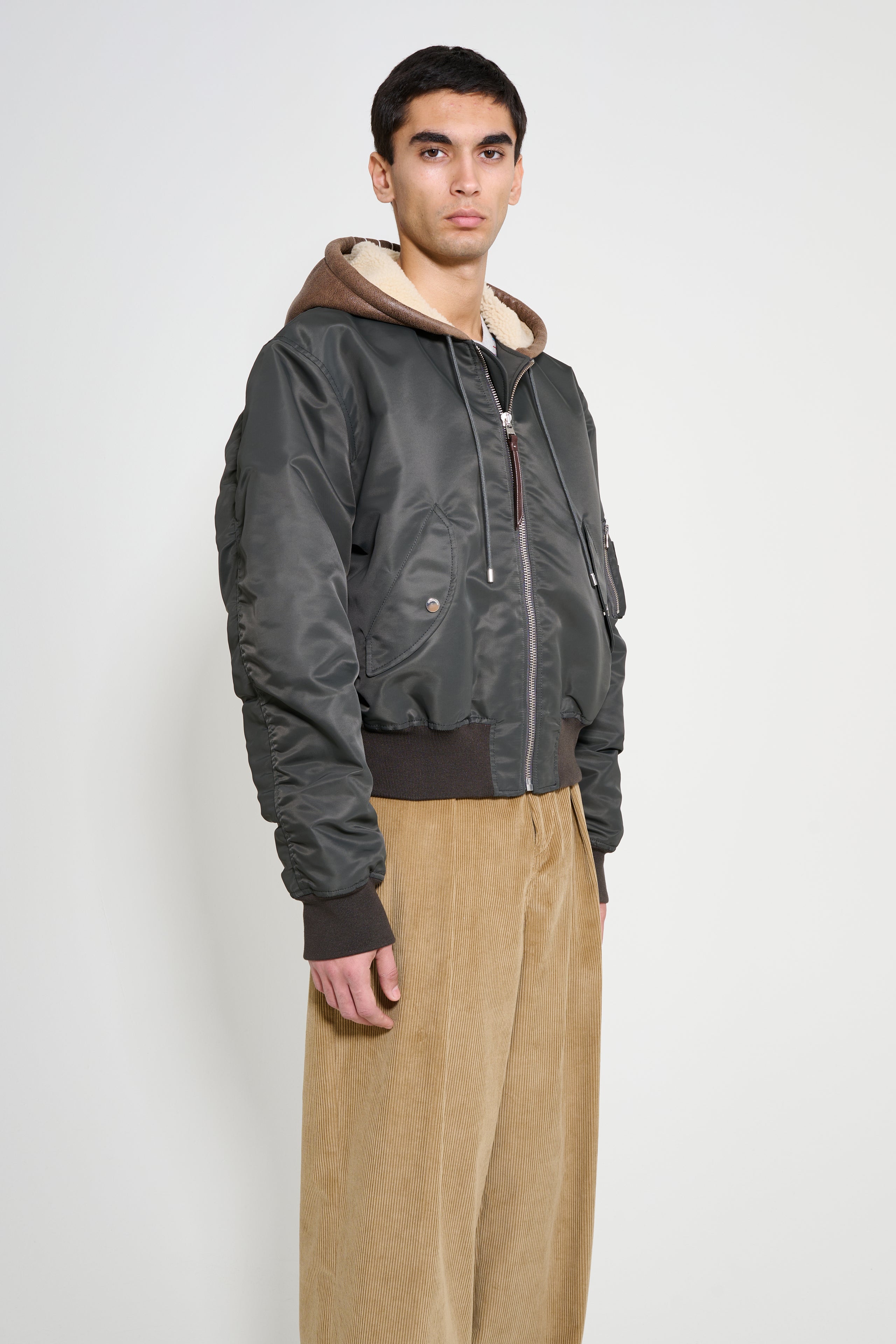 JW Anderson Hooded Bomber Jacket Dark Khaki