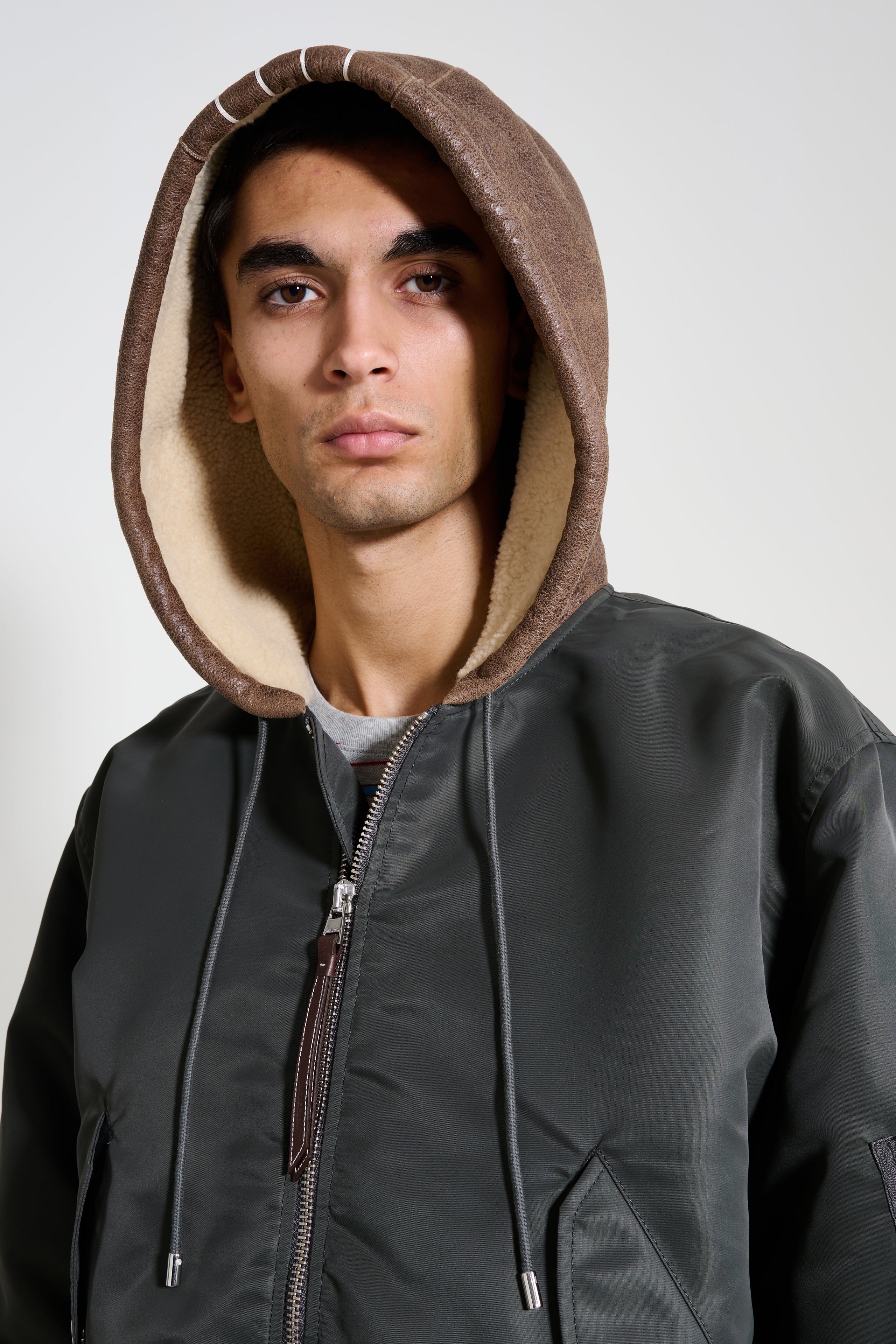 JW Anderson Hooded Bomber Jacket Dark Khaki