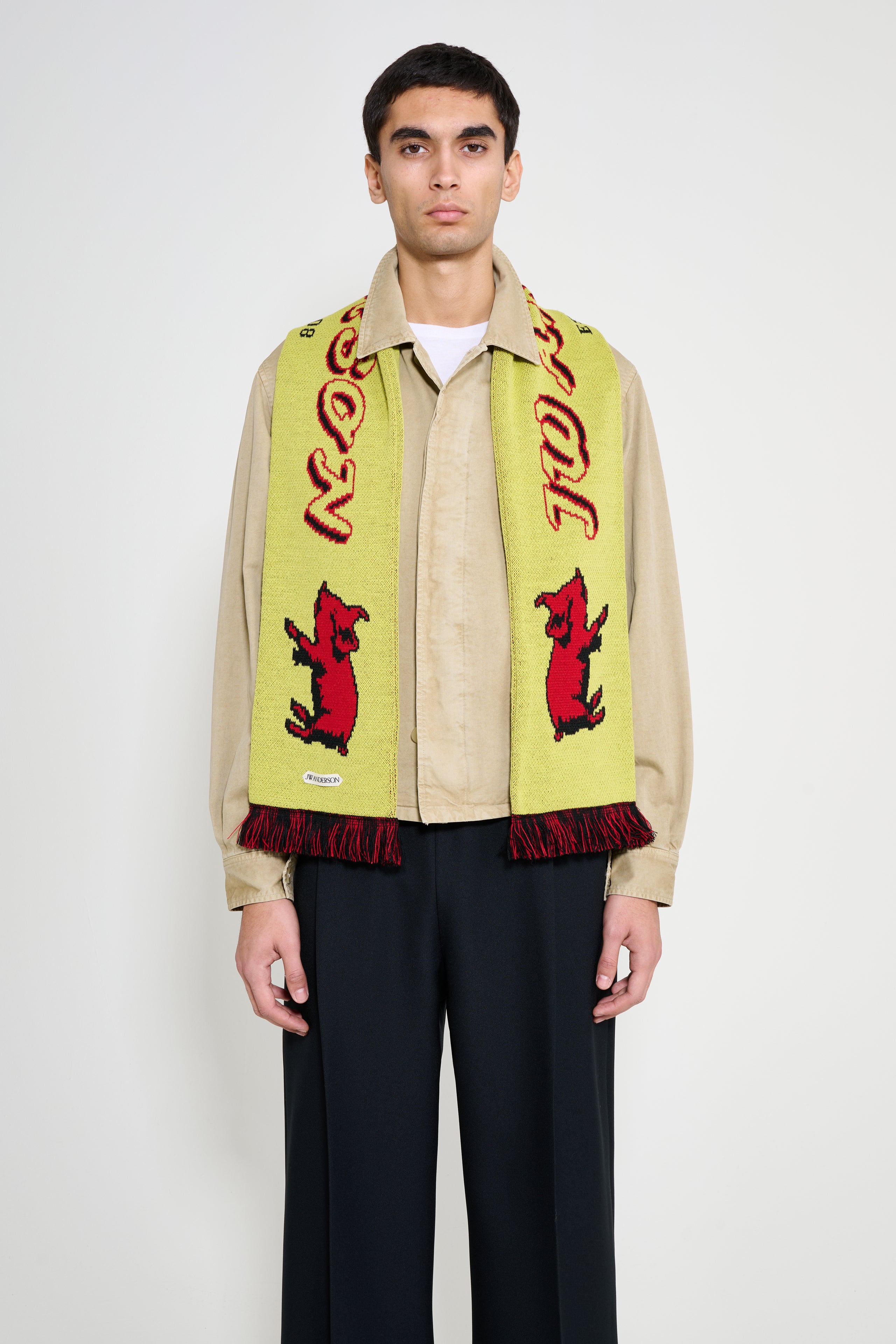 JW Anderson Piglet Football Scarf Marigold