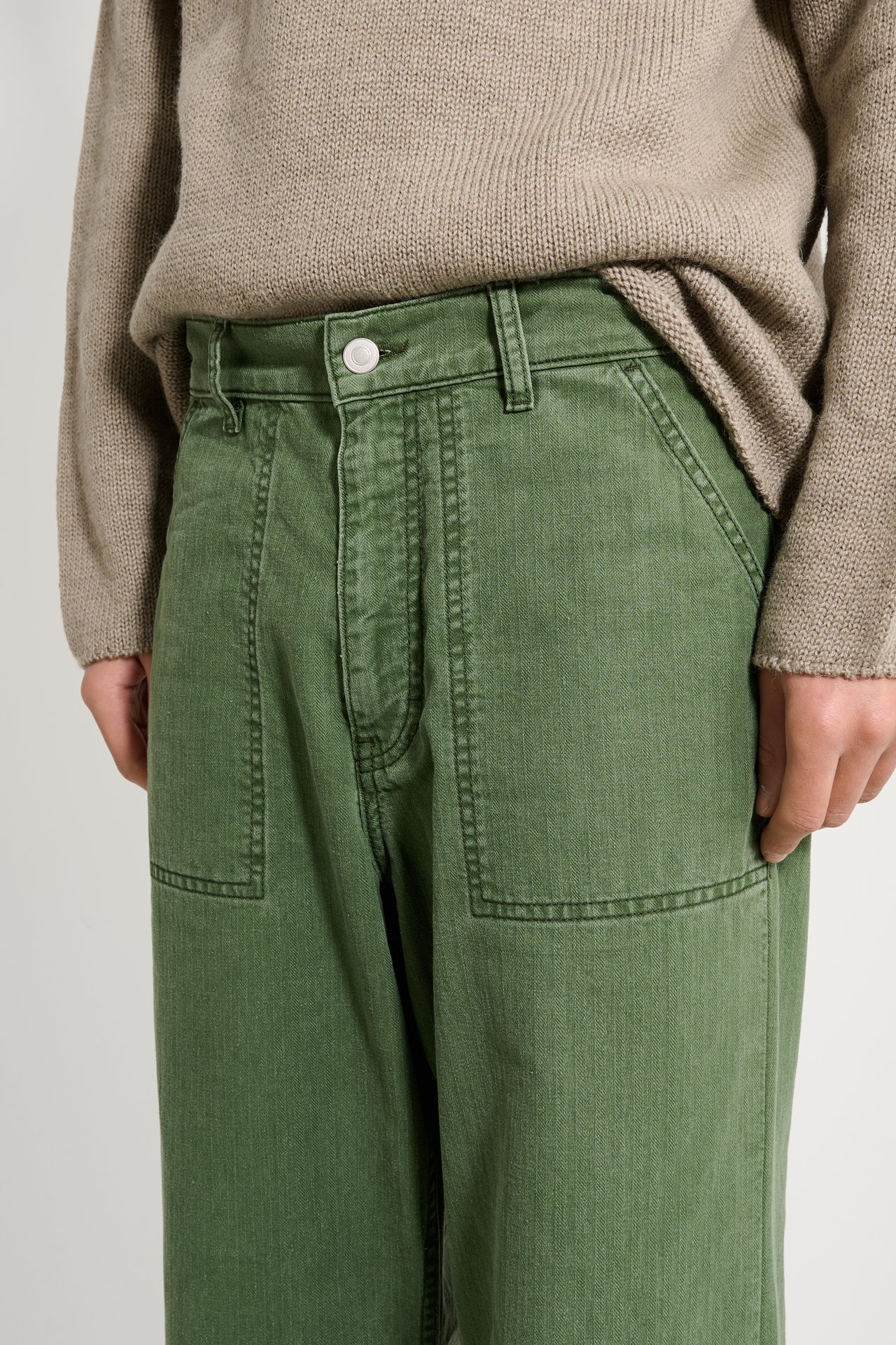 Jeanerica Genua Worker Chino Chevron Green