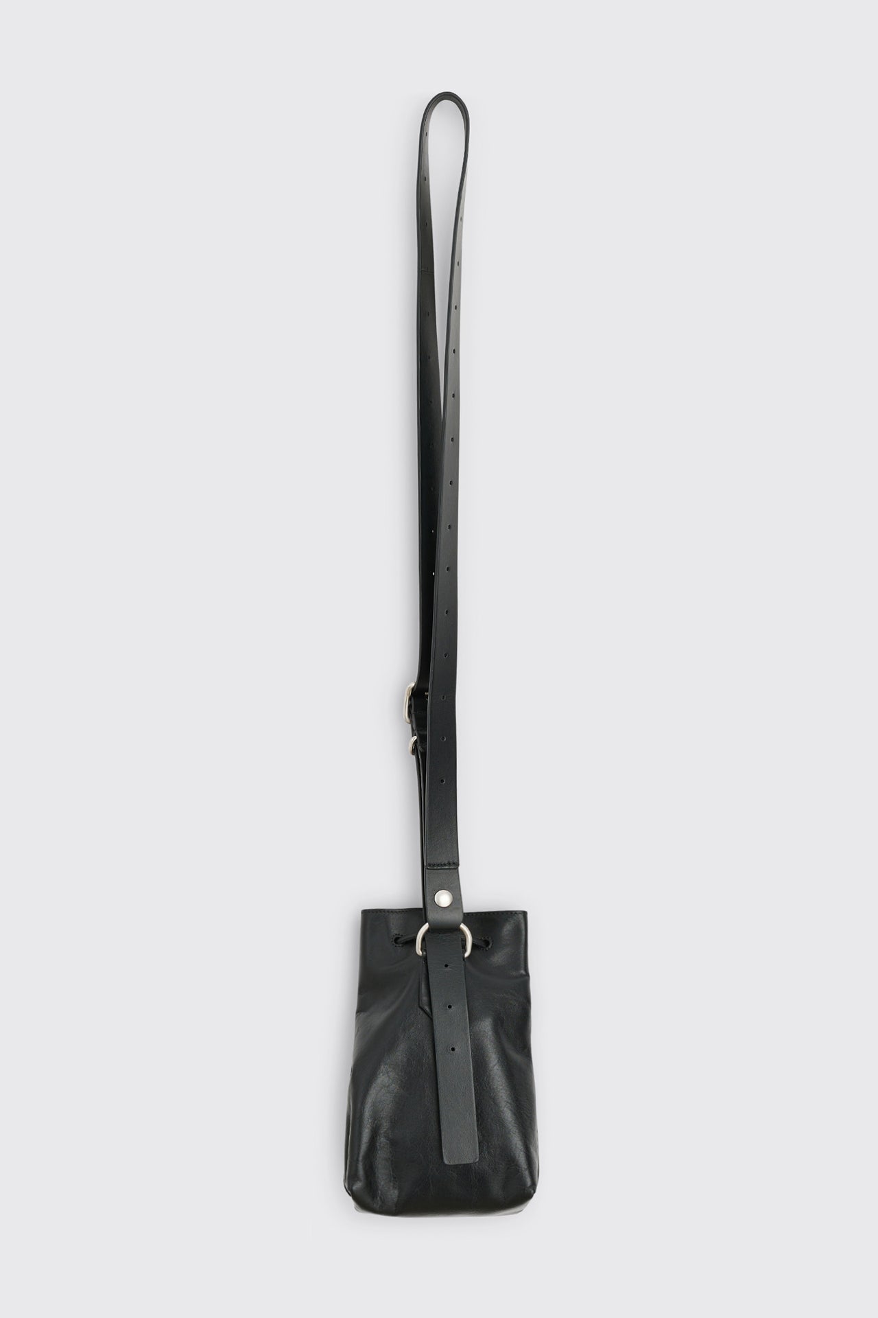 Jil Sander Leather Bucket Crossbody Bag Black
