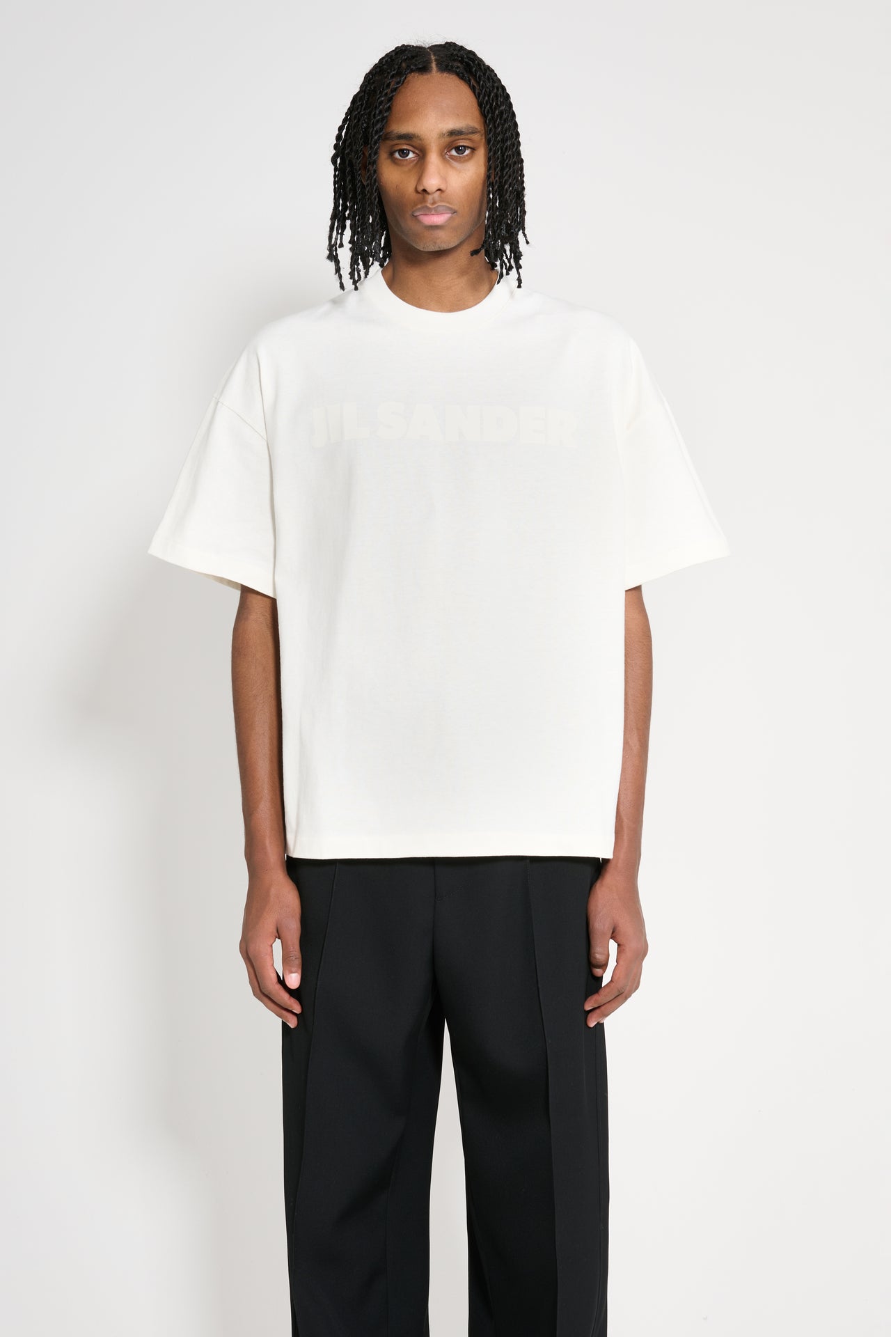 Jil Sander Boxy Tonal Logo T-shirt Porcelain