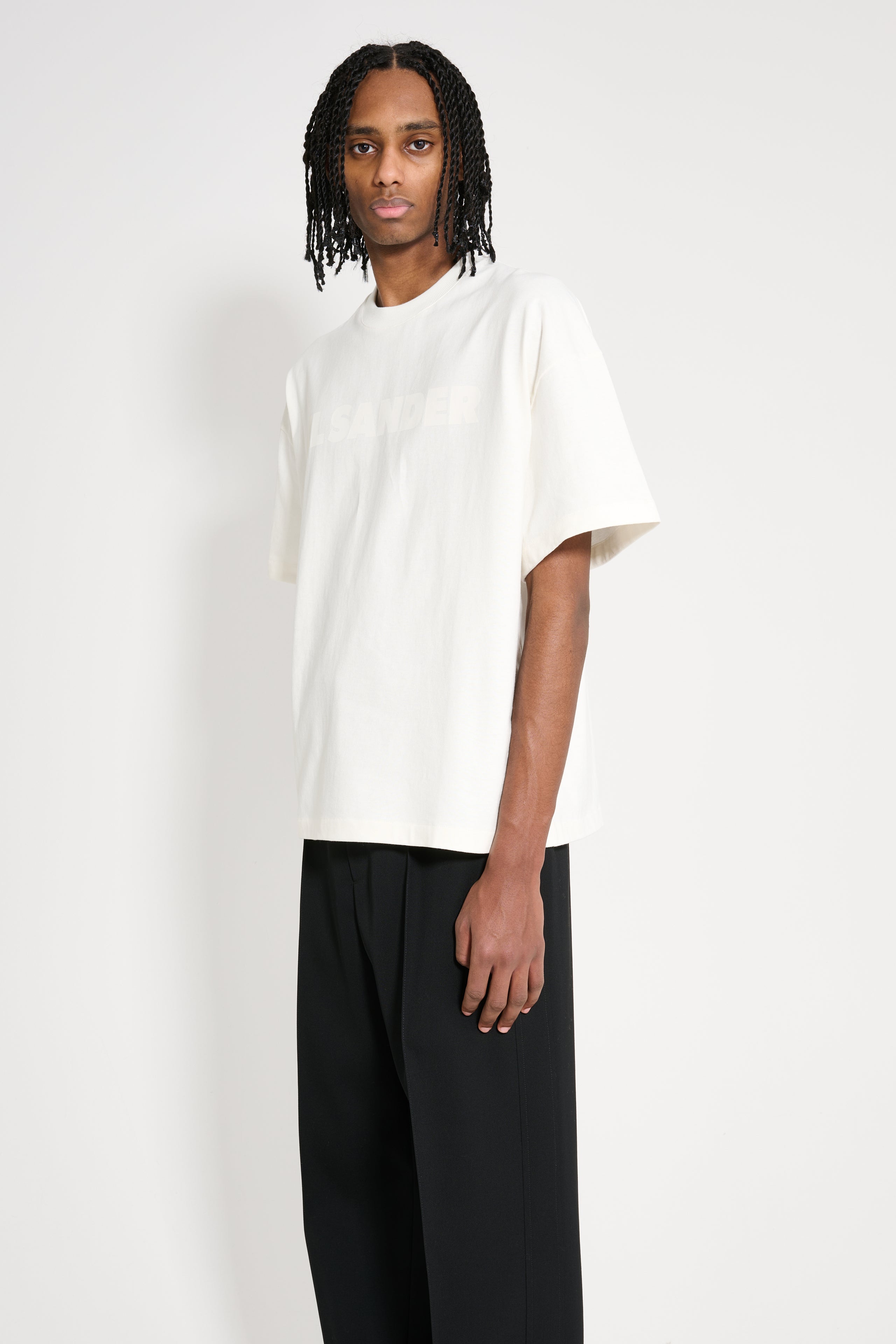 Jil Sander Boxy Tonal Logo T-shirt Porcelain