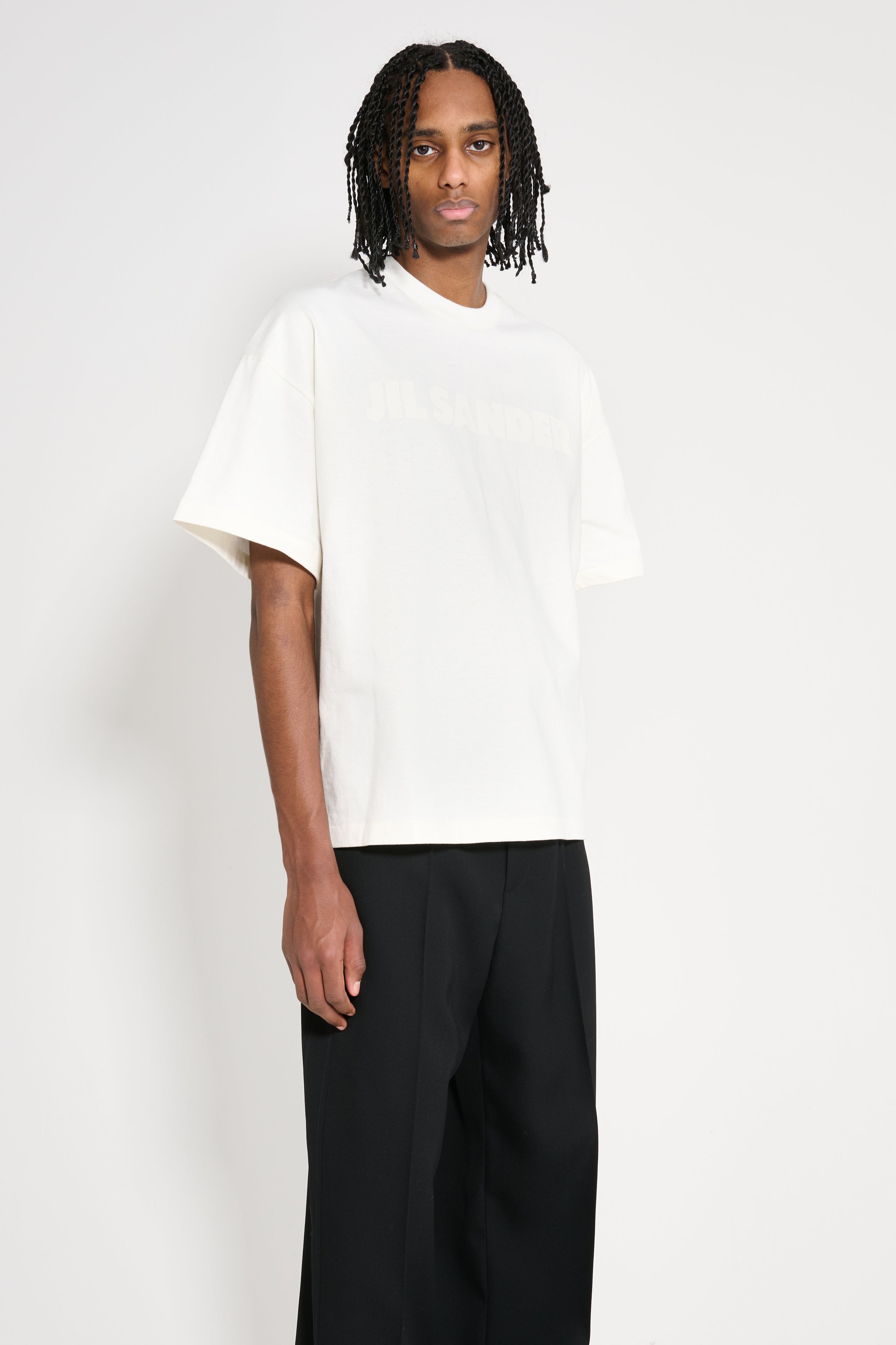 Jil Sander Boxy Tonal Logo T-shirt Porcelain