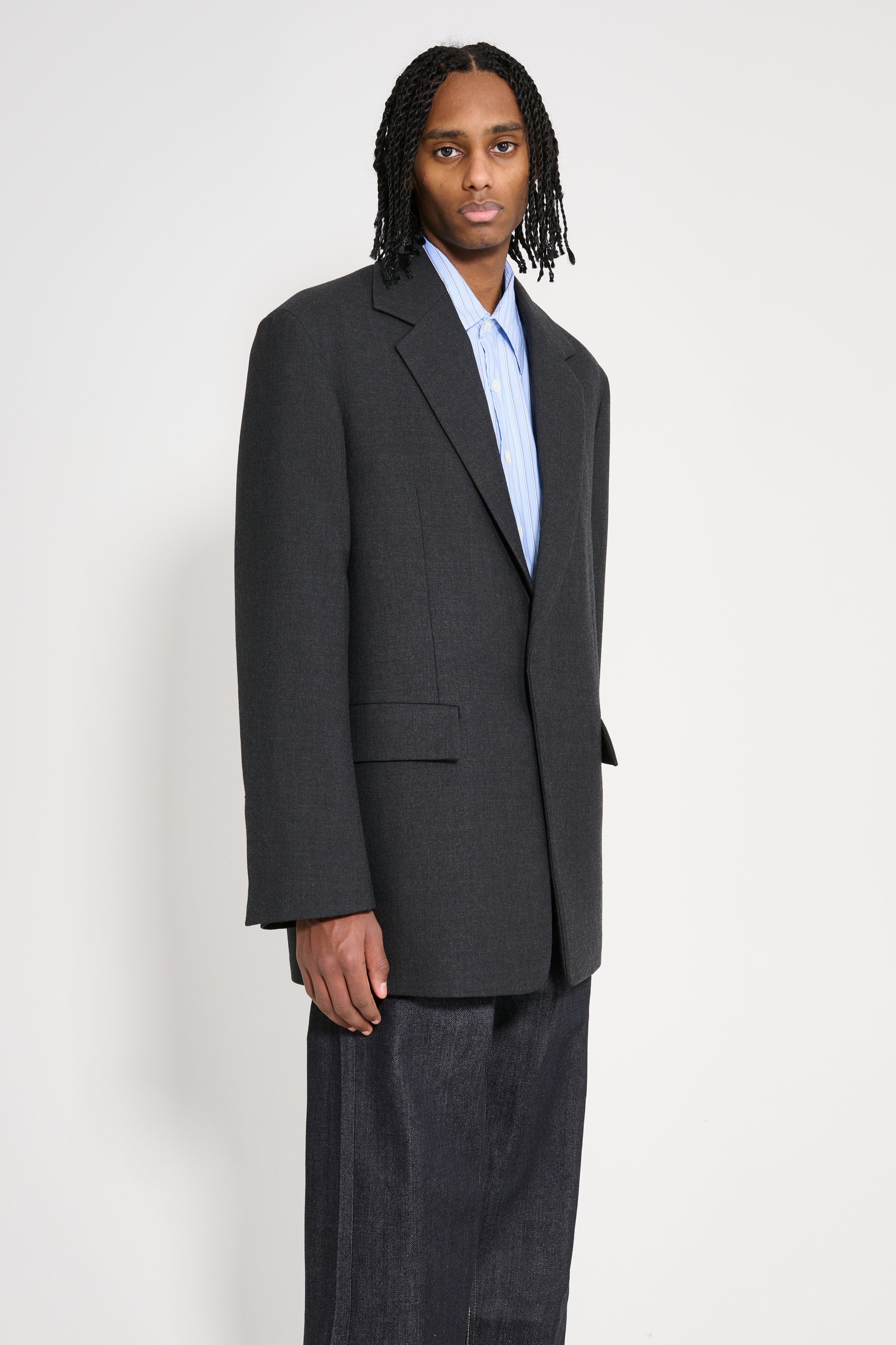 Jil Sander Padded Suit Jacket Charcoal