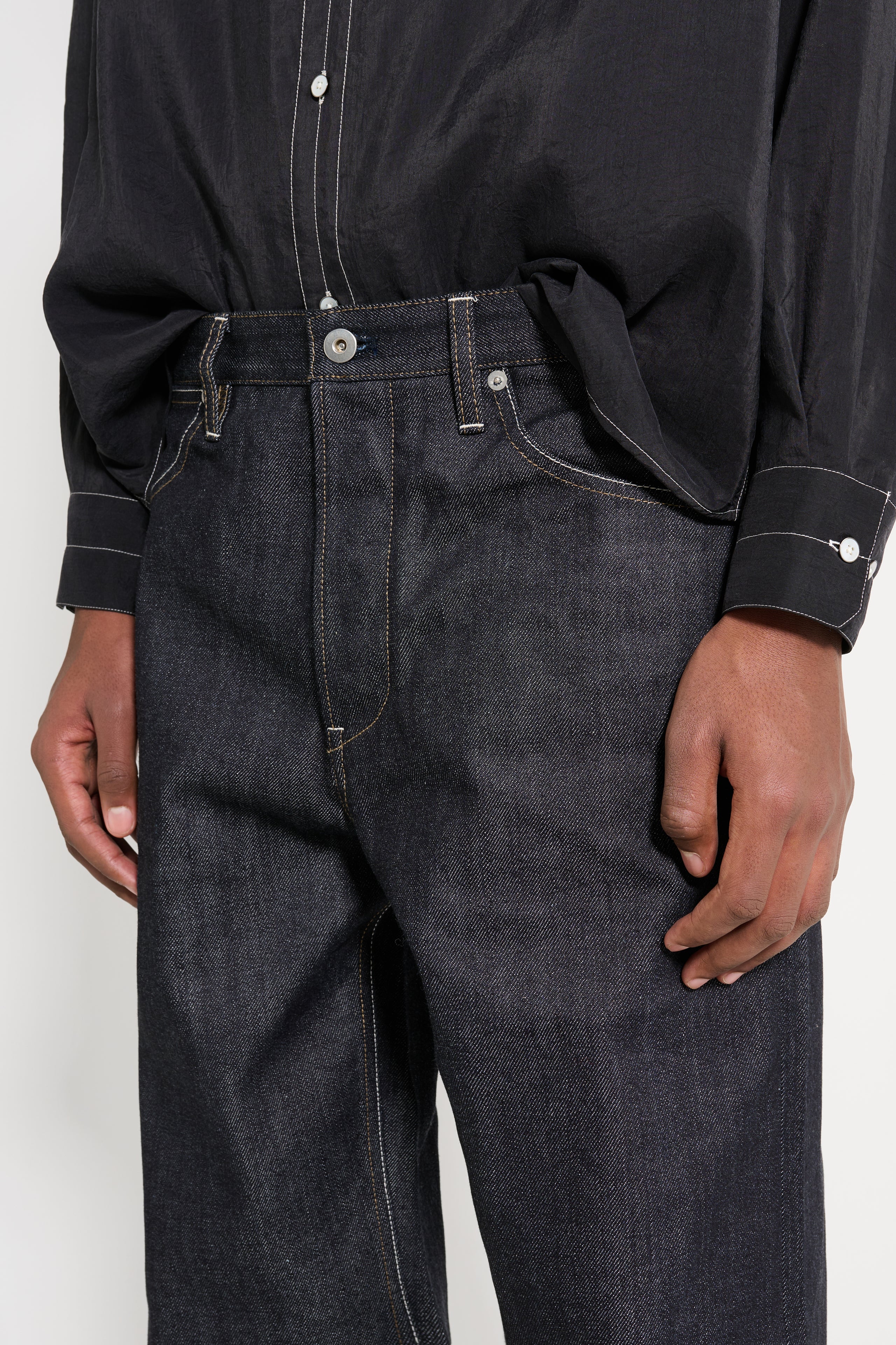 Jil Sander Raw Denim Standard Jeans Dark Blue