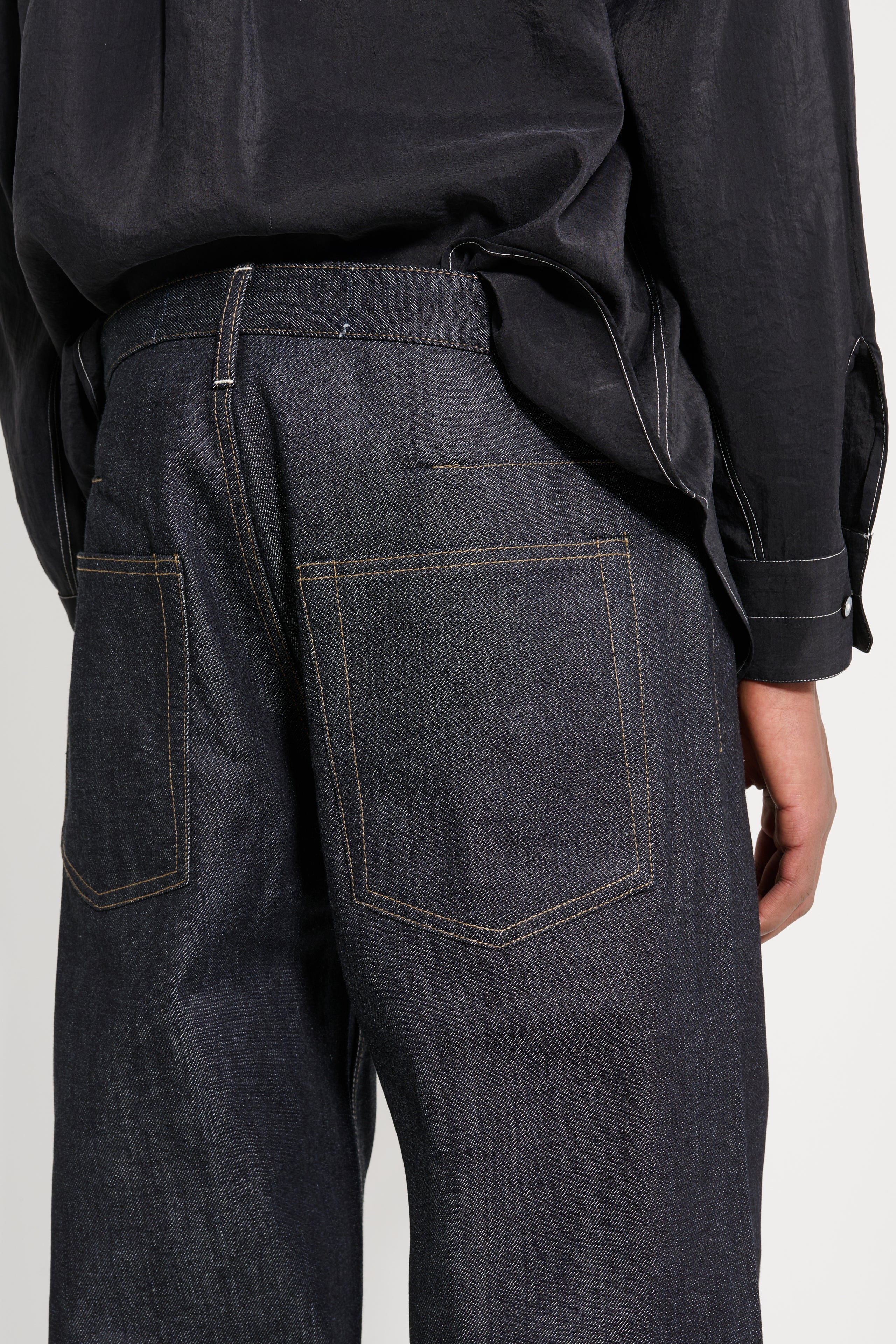 Jil Sander Raw Denim Standard Jeans Dark Blue