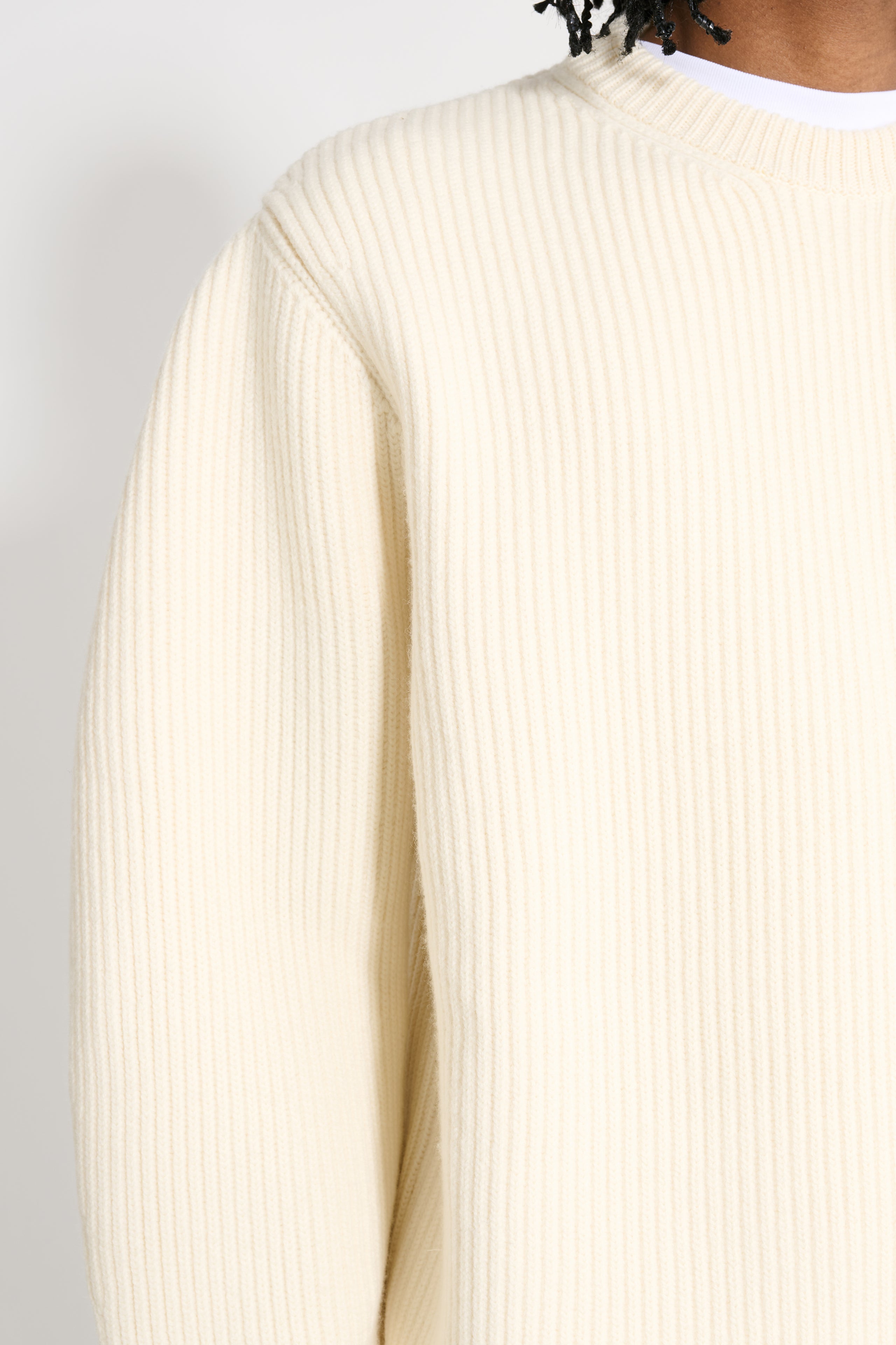 Jil Sander Knitted Sweater Cream White