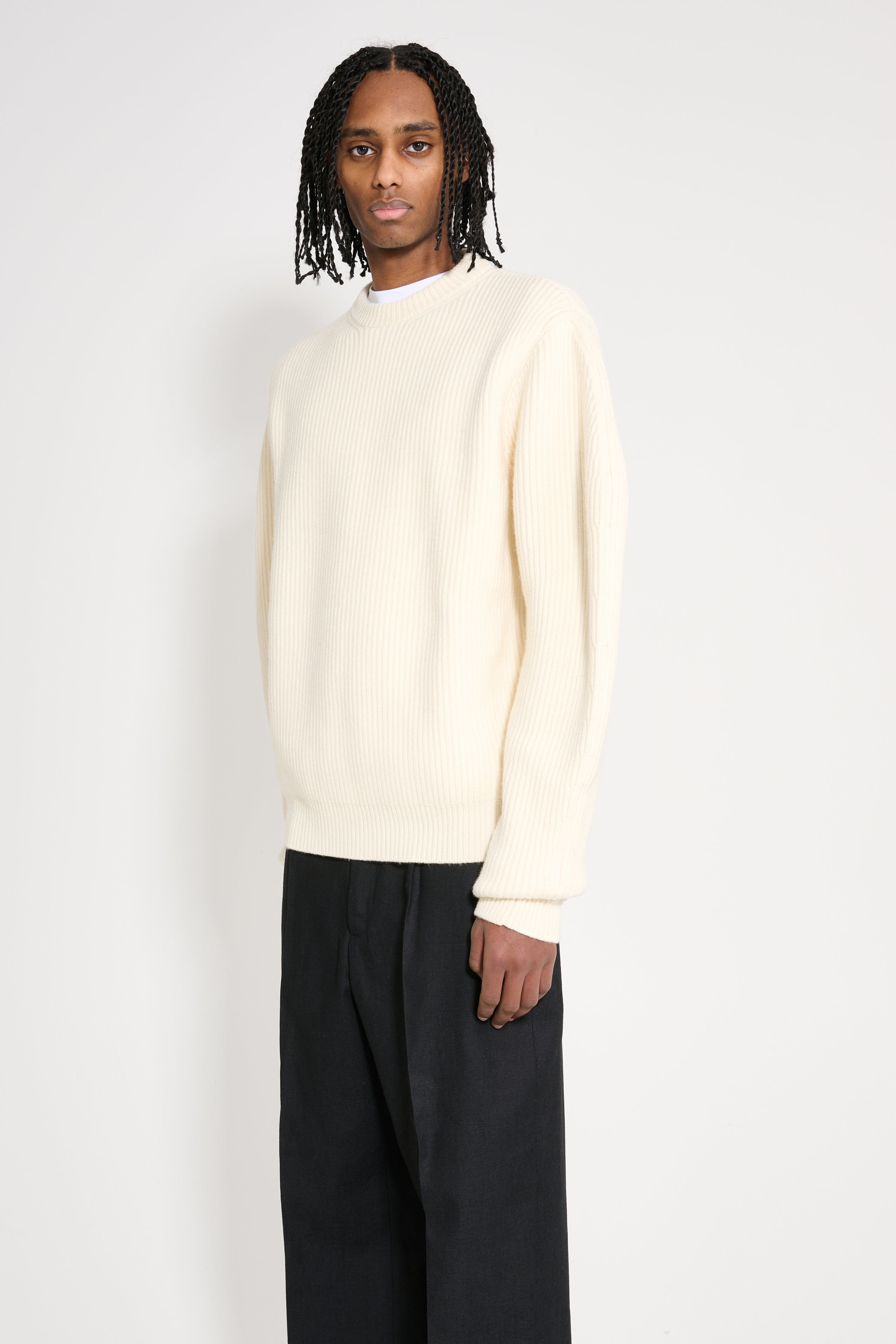 Jil Sander Knitted Sweater Cream White