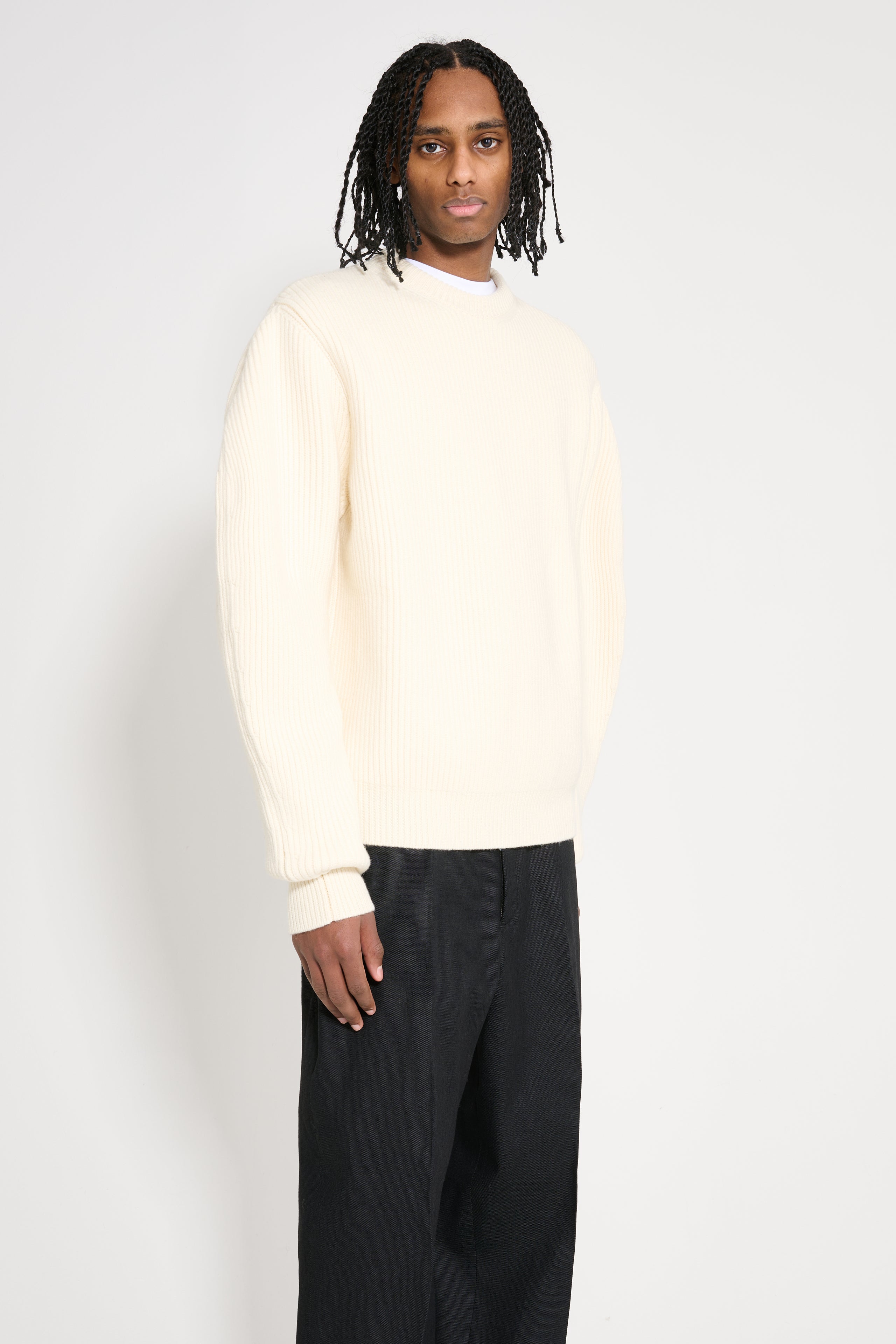 Jil Sander Knitted Sweater Cream White