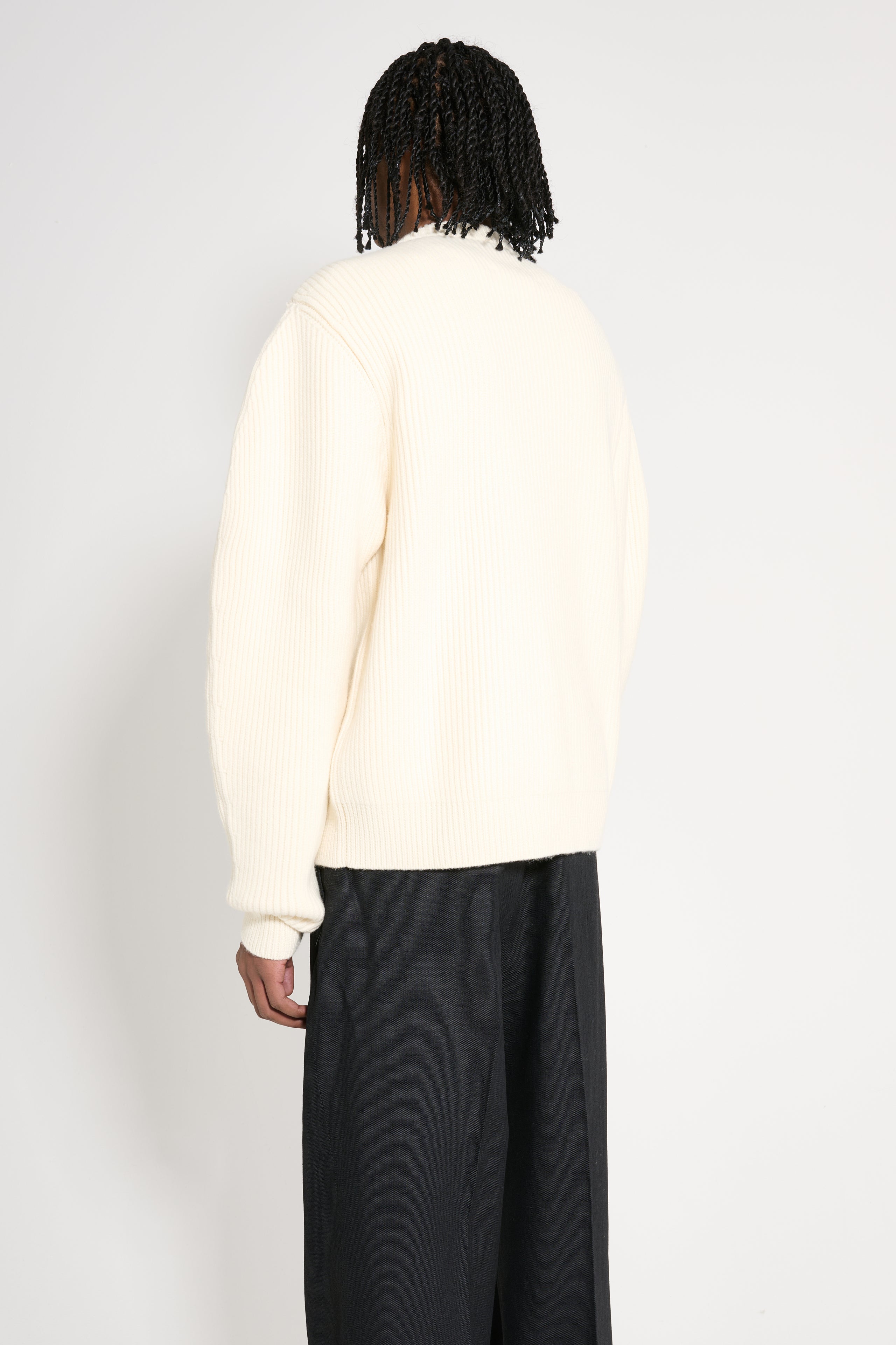 Jil Sander Knitted Sweater Cream White