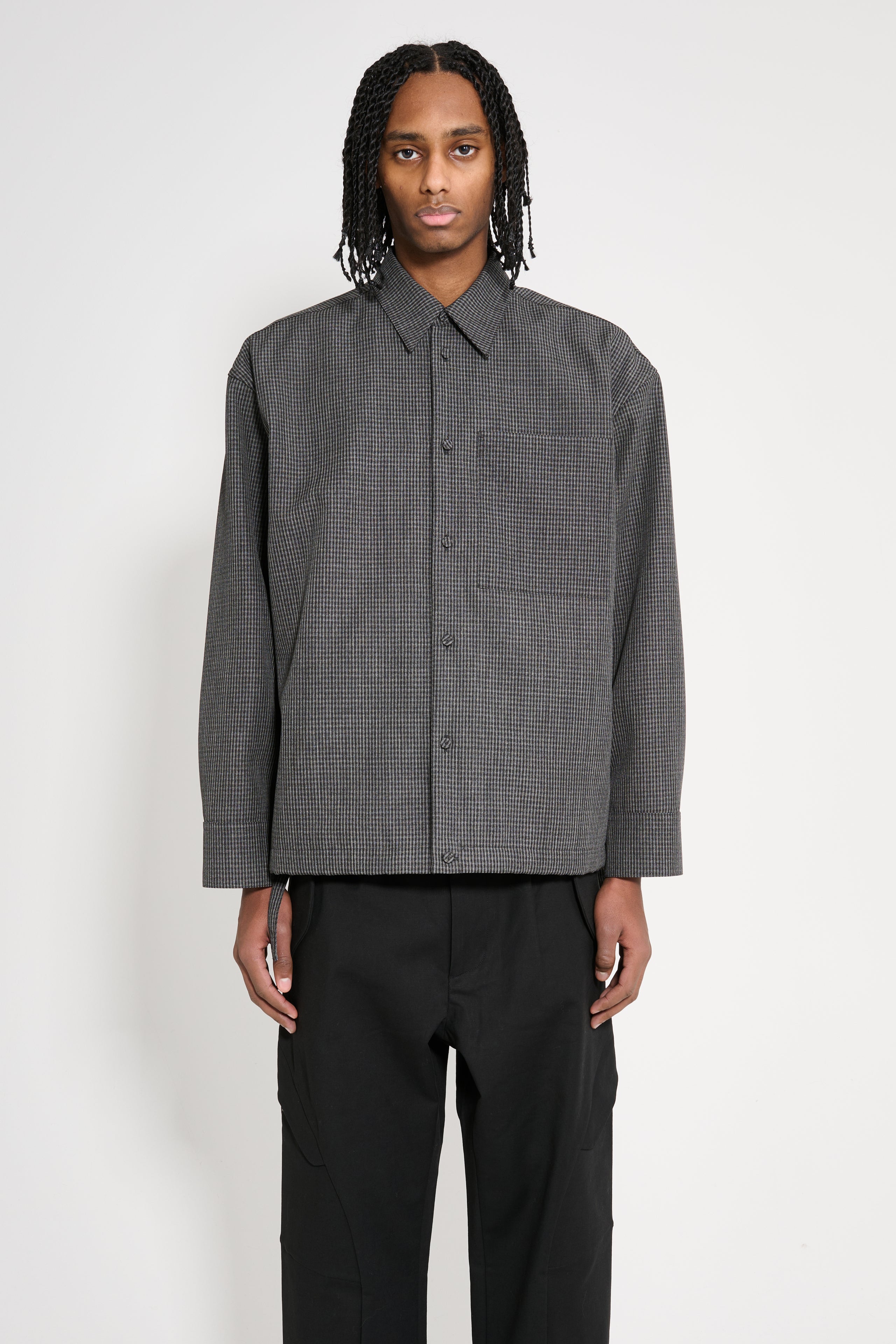 Jil Sander Wool Drawstring Overshirt Grey