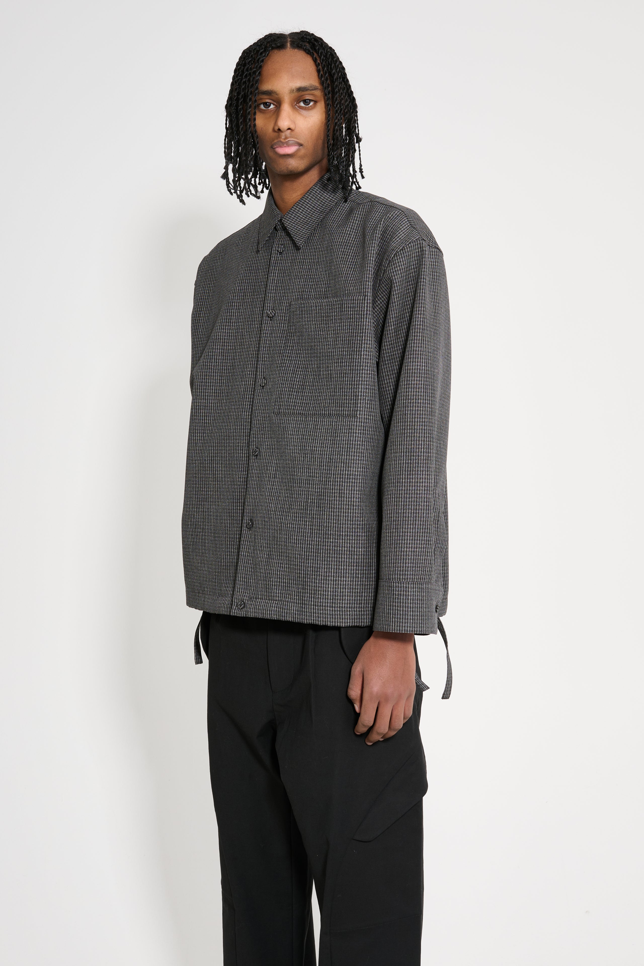 Jil Sander Wool Drawstring Overshirt Grey