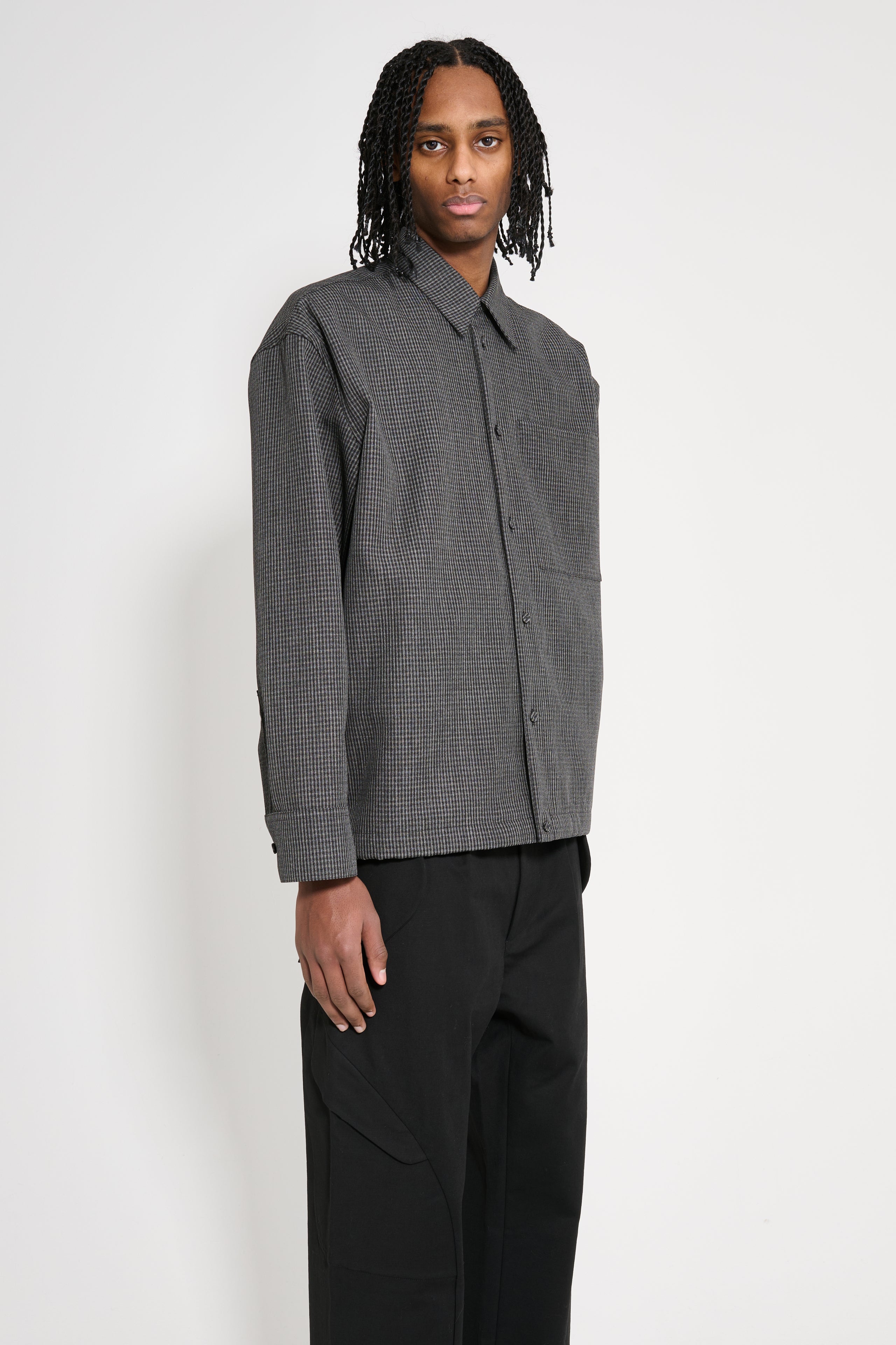 Jil Sander Wool Drawstring Overshirt Grey