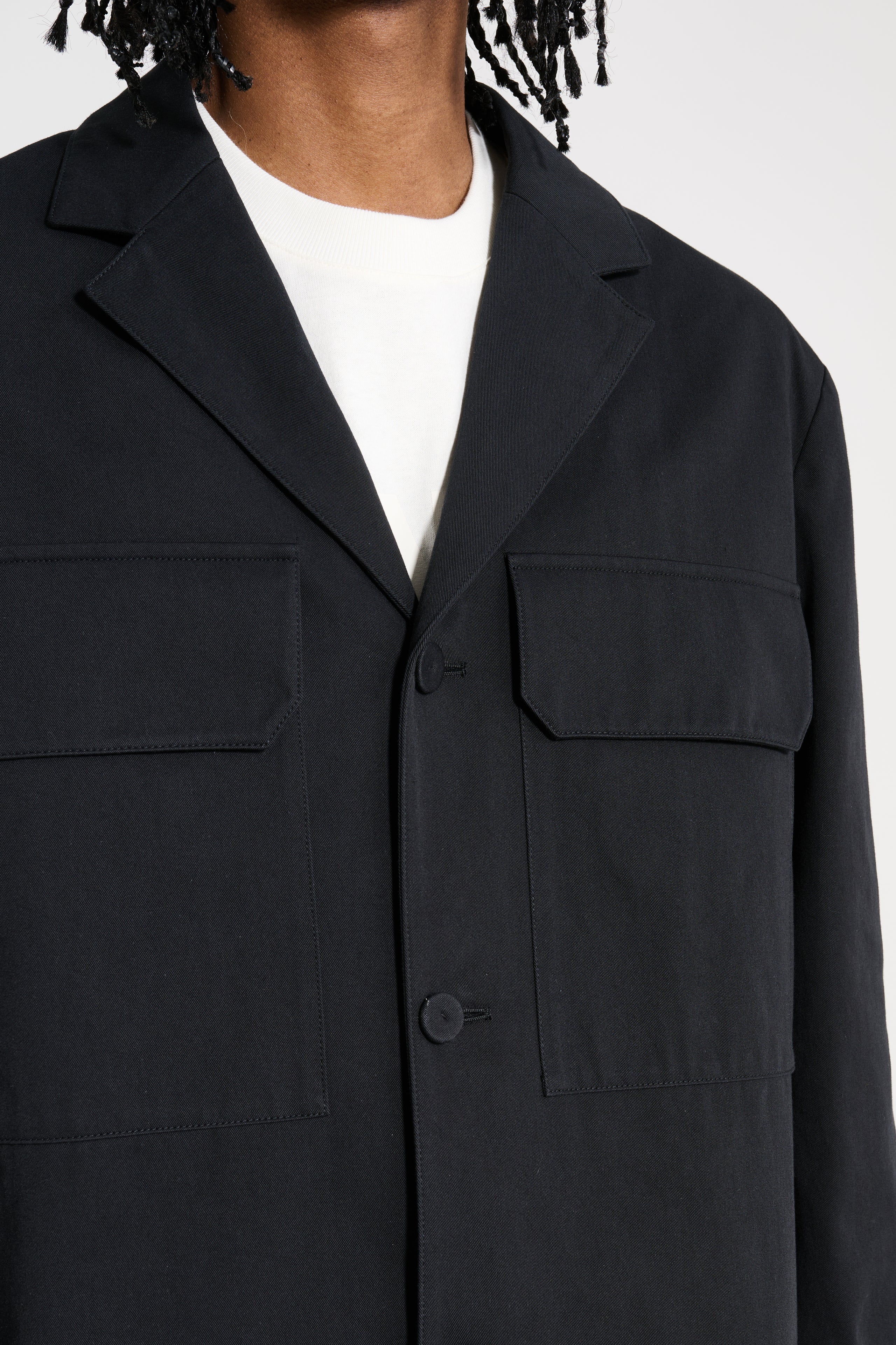 Jil Sander Washed Cotton Twill Jacket Black