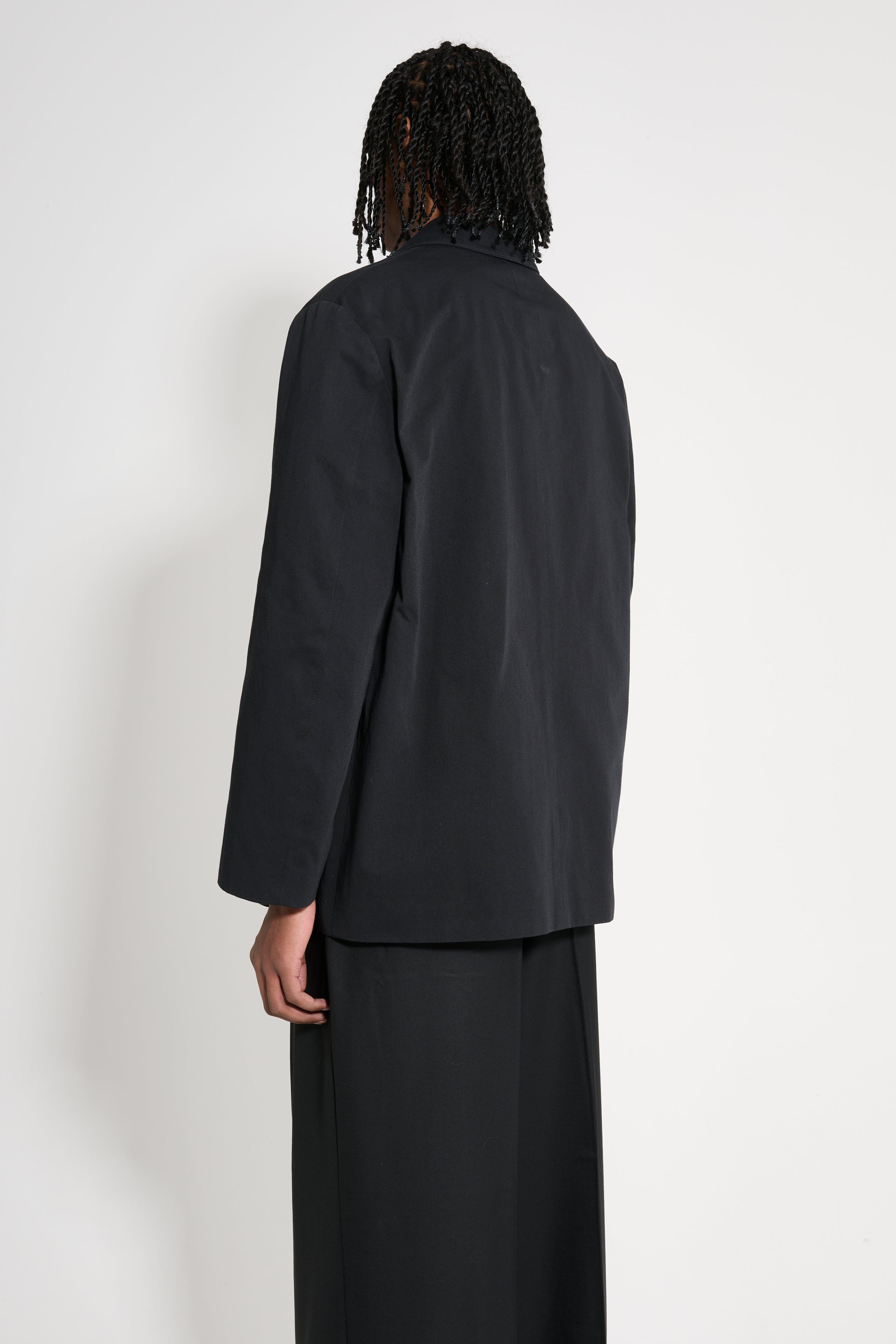 Jil Sander Washed Cotton Twill Jacket Black