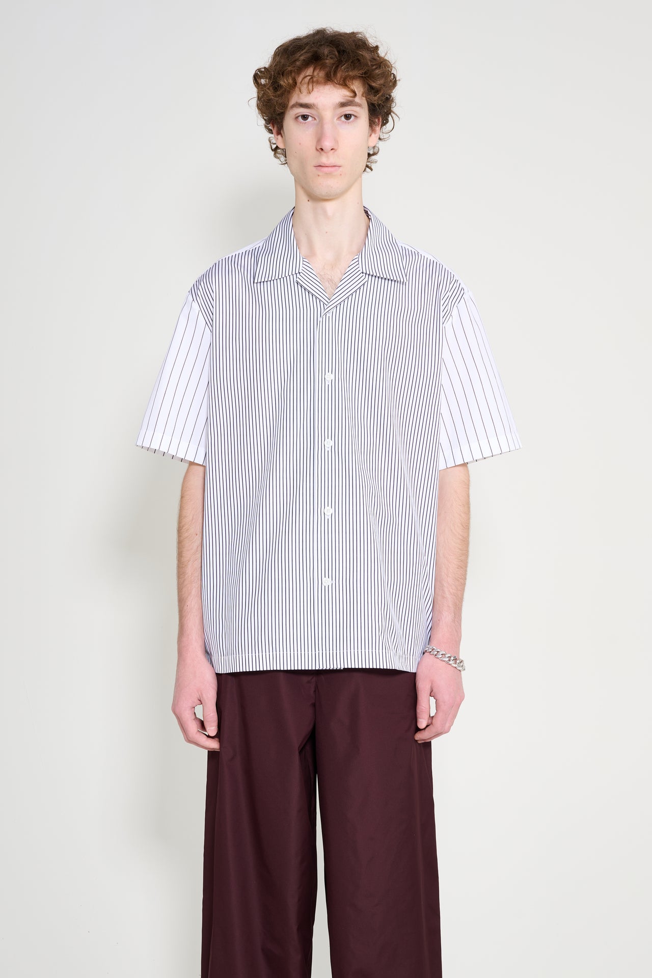 Jil Sander Short Sleeve Stripe Shirt White / Black