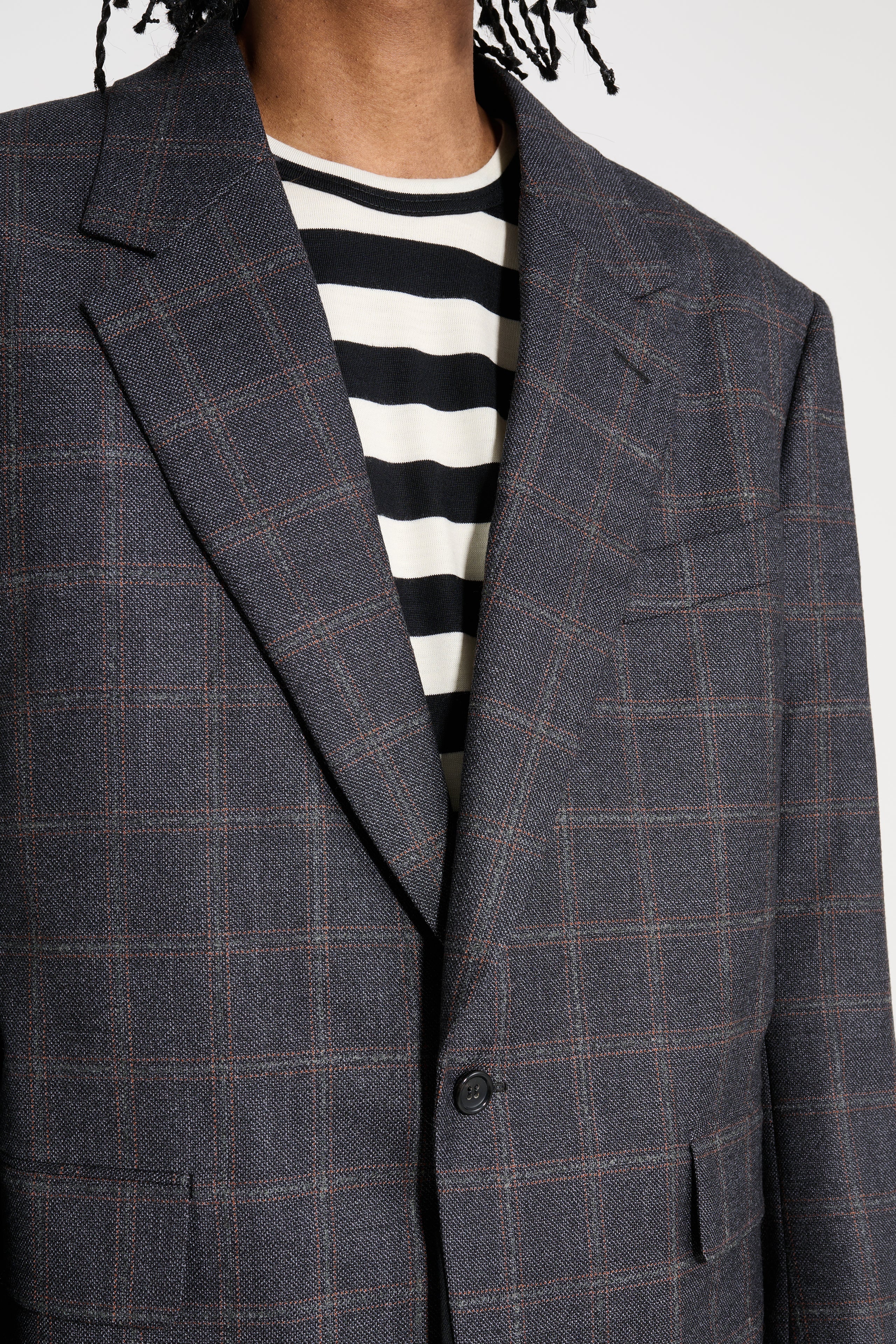 Junya Watanabe MAN Men's Wool Check Coat Grey / Black