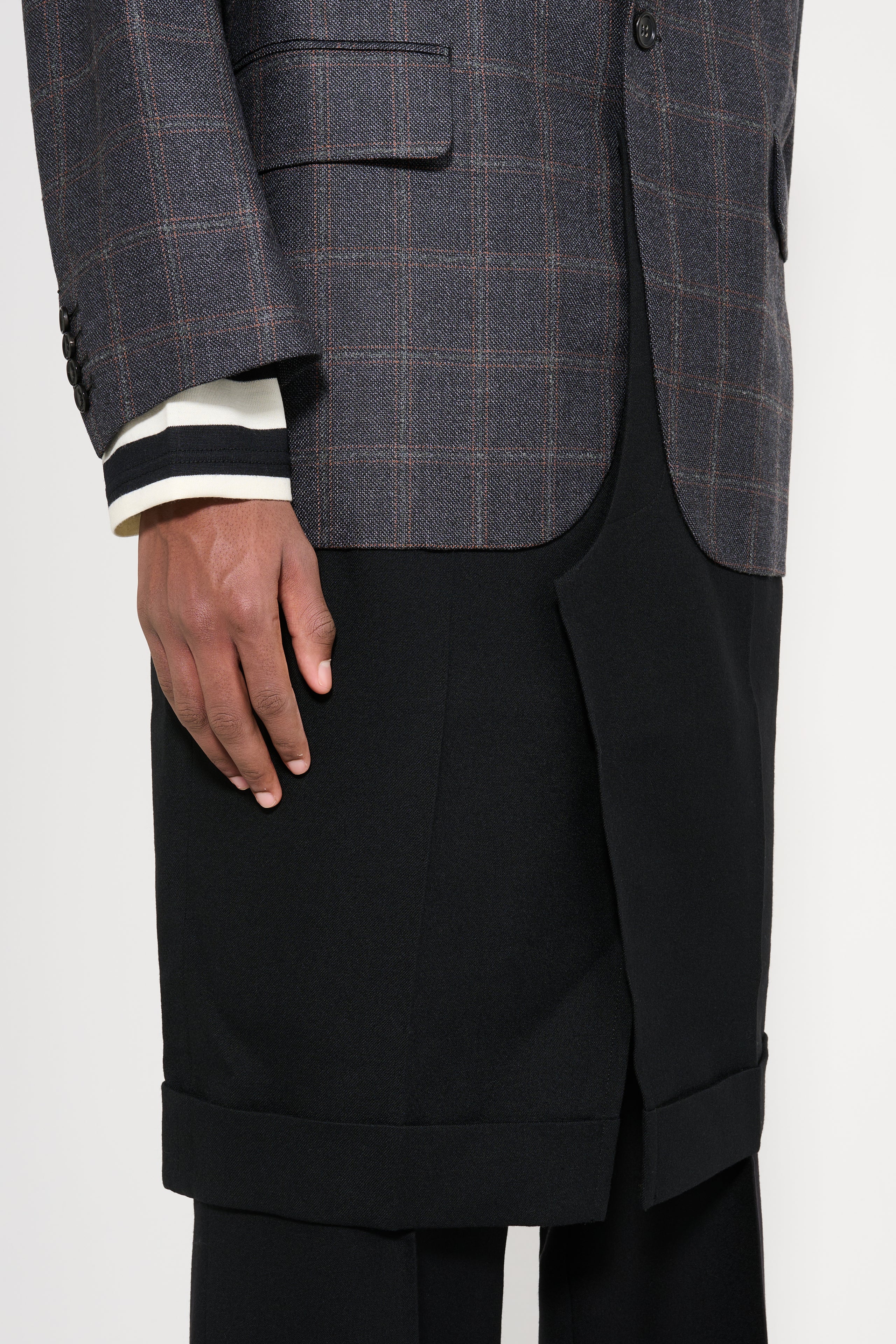 Junya Watanabe MAN Men's Wool Check Coat Grey / Black