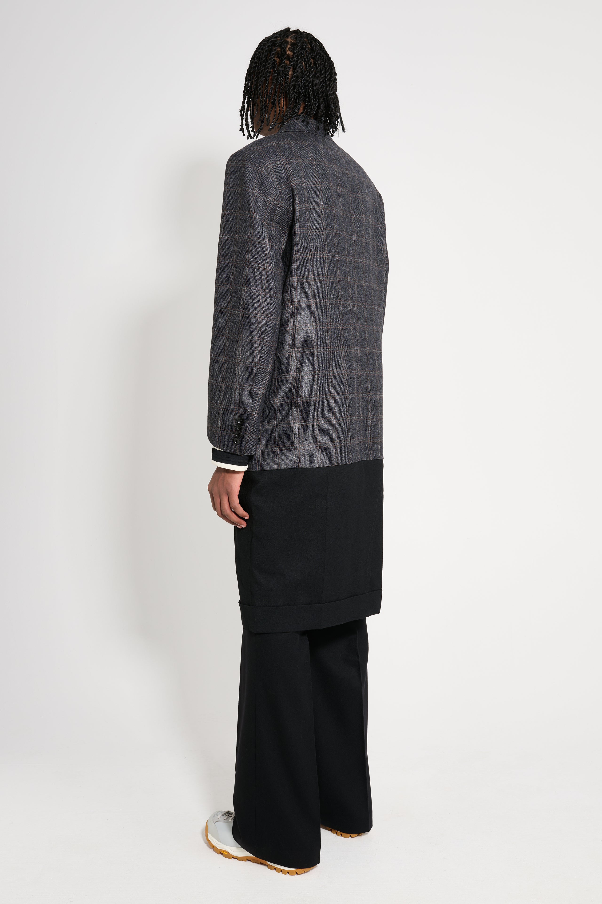 Junya Watanabe MAN Men's Wool Check Coat Grey / Black